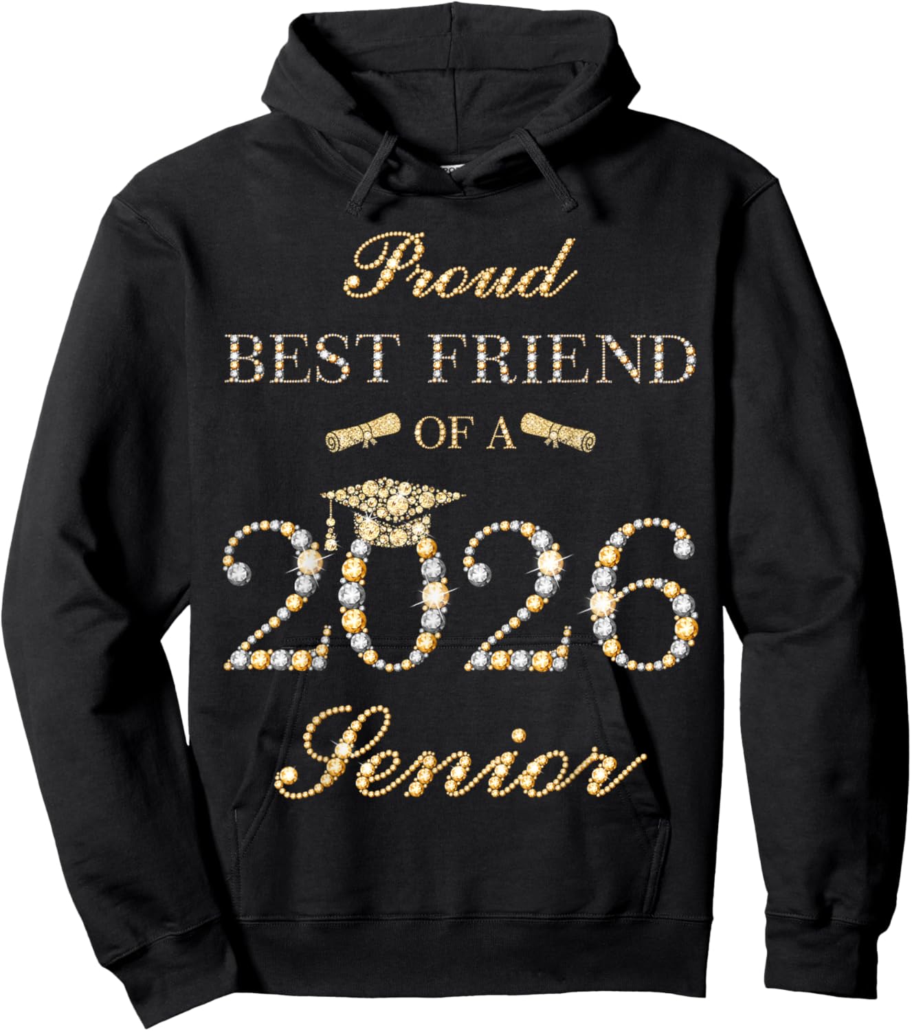Proud Best Friend of A 2026 Senior Graduate Graduation Hoodie - Hoodie | Black