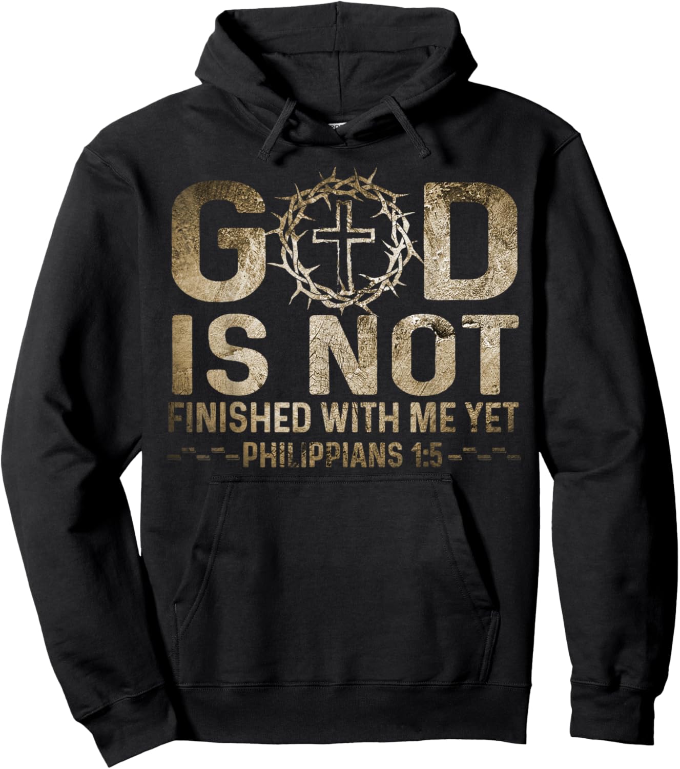 Retro God Is Not Finished With Me Yet Christian Religious Hoodie - Hoodie | Black
