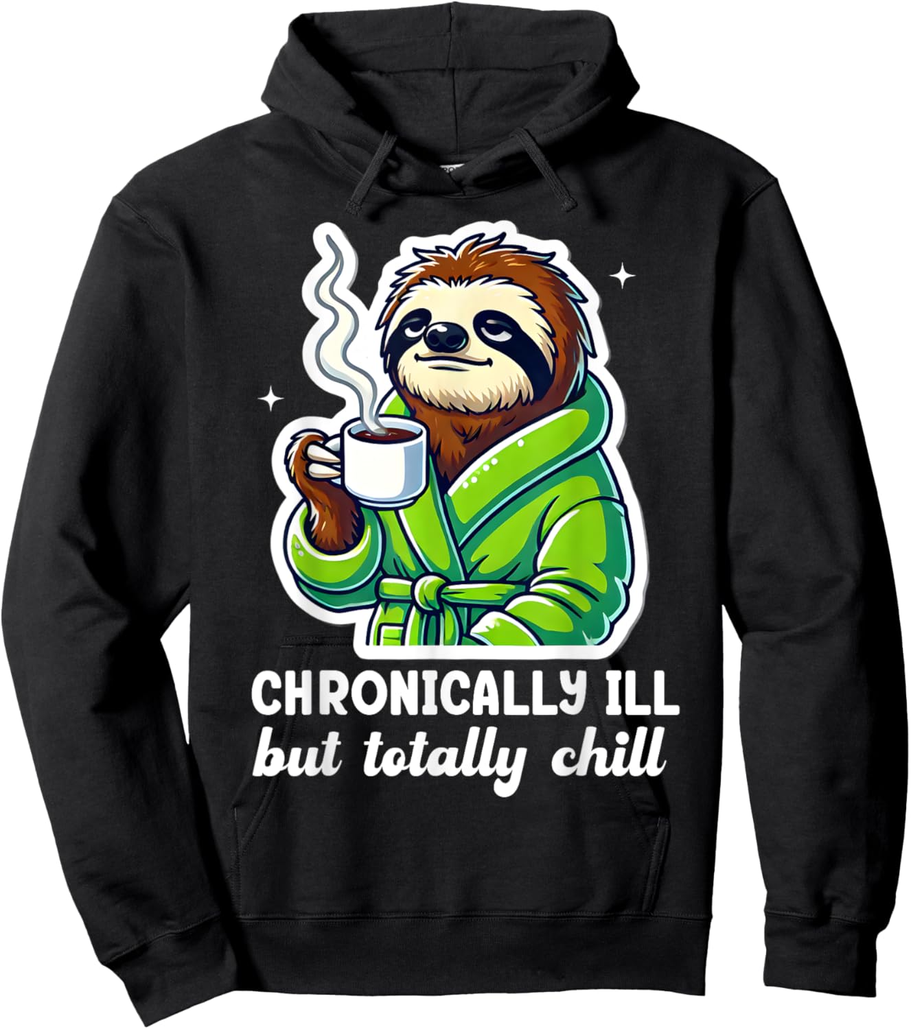 Gastroparesis Sloth Chronic Illness Stomach Chronically Ill Hoodie - Hoodie | Black