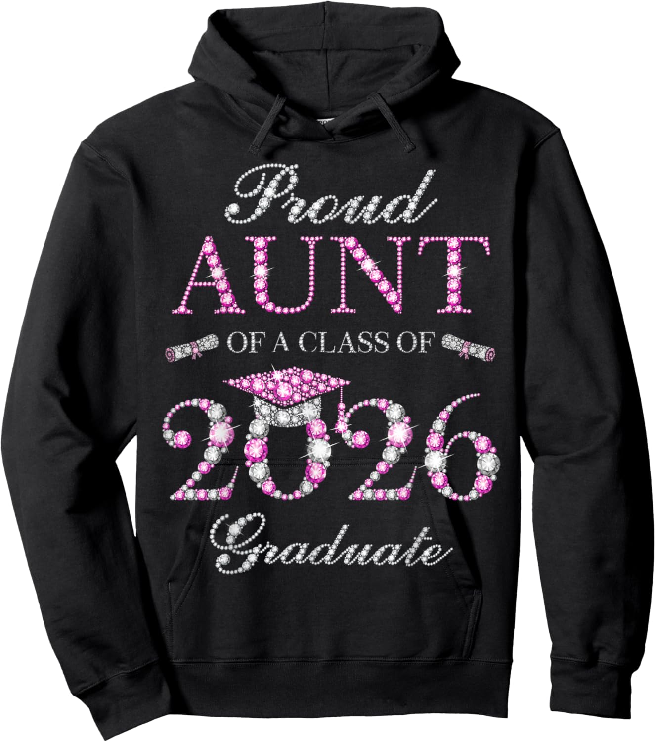 Proud Aunt of A Class of 2026 Graduate Hoodie - Hoodie | Black