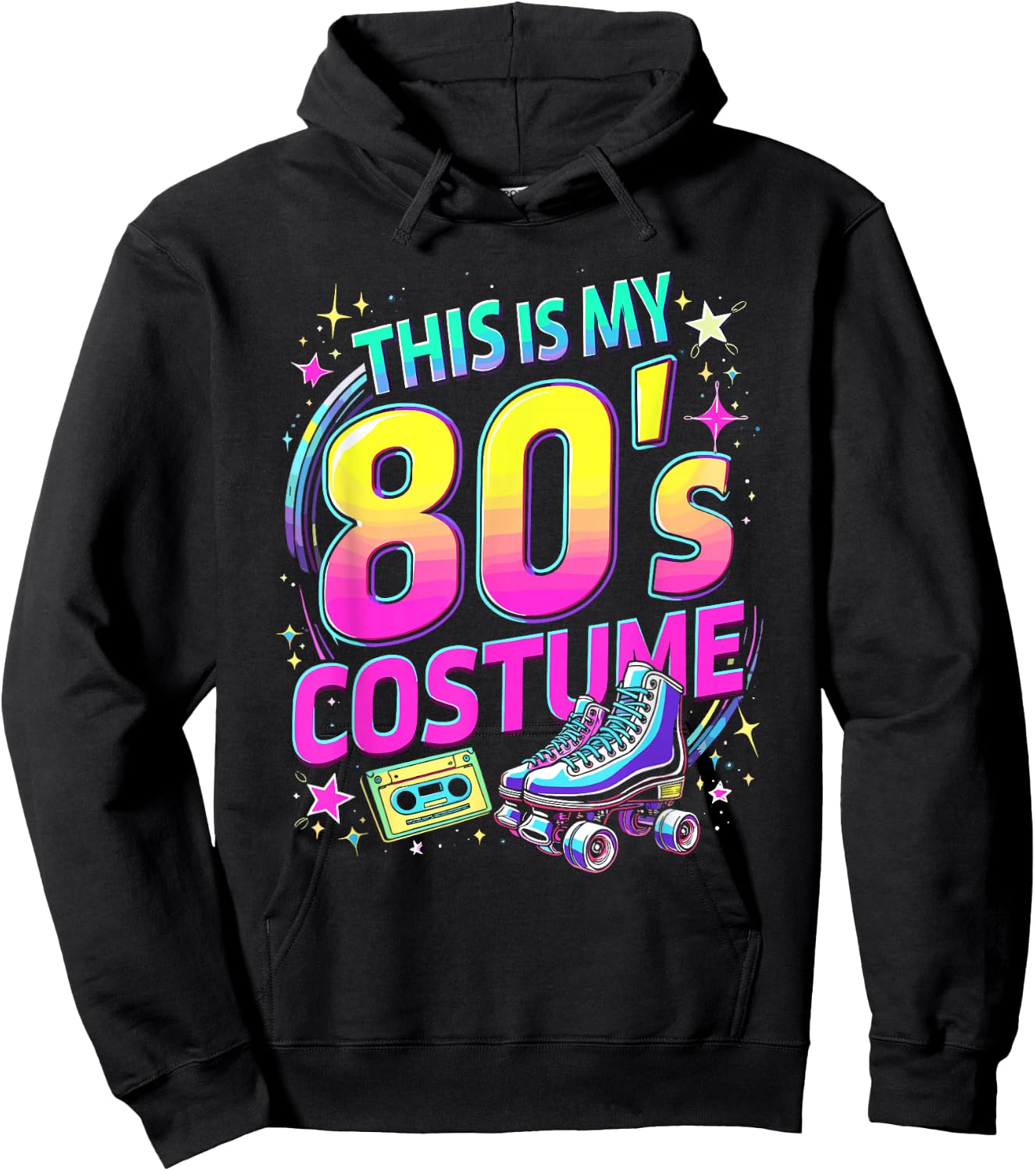 This Is My 80s Costume | Women & Men, 1980s Outfit | 80's Hoodie - Hoodie | Black