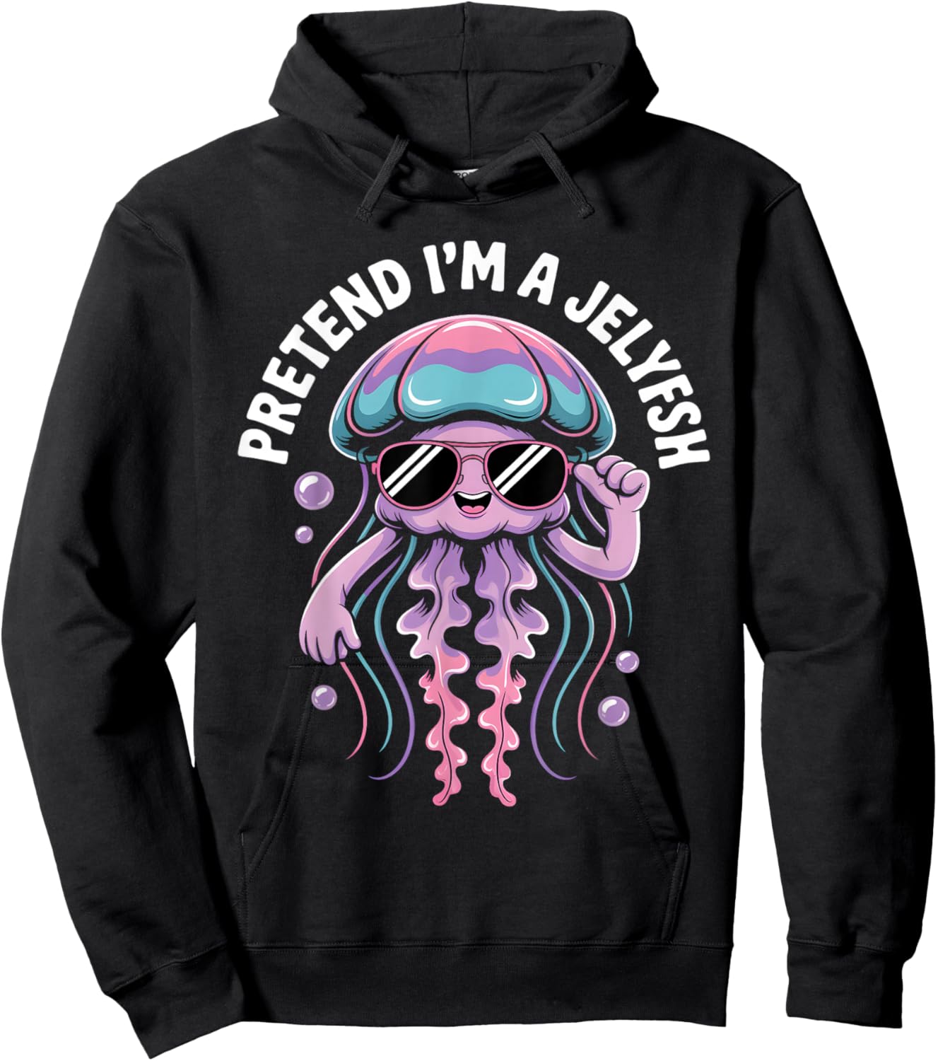 Pretend I'm A Jellyfish Cute Sea Animal Jellyfish Lover Girl Hoodie - Hoodie | Black