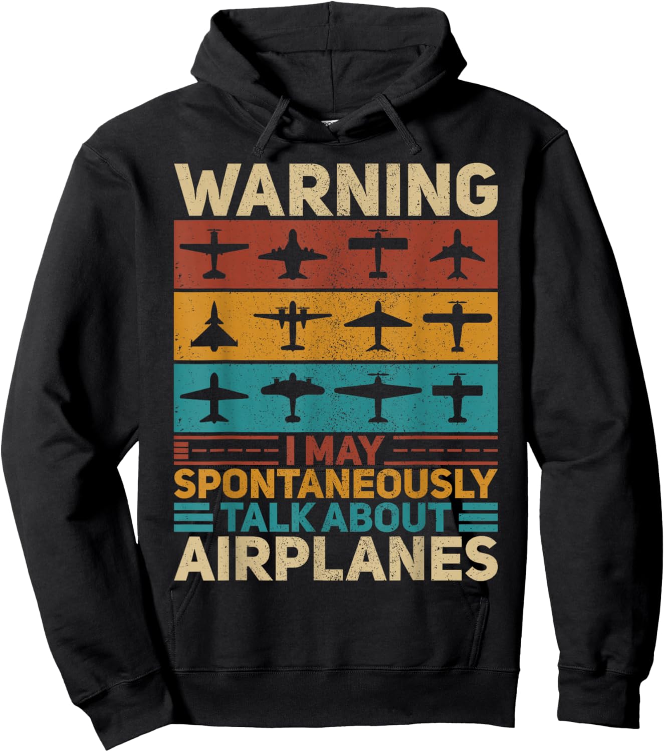 I May Talk About Airplanes Vintage Pilot & Aviation Airplane Hoodie - Hoodie | Black