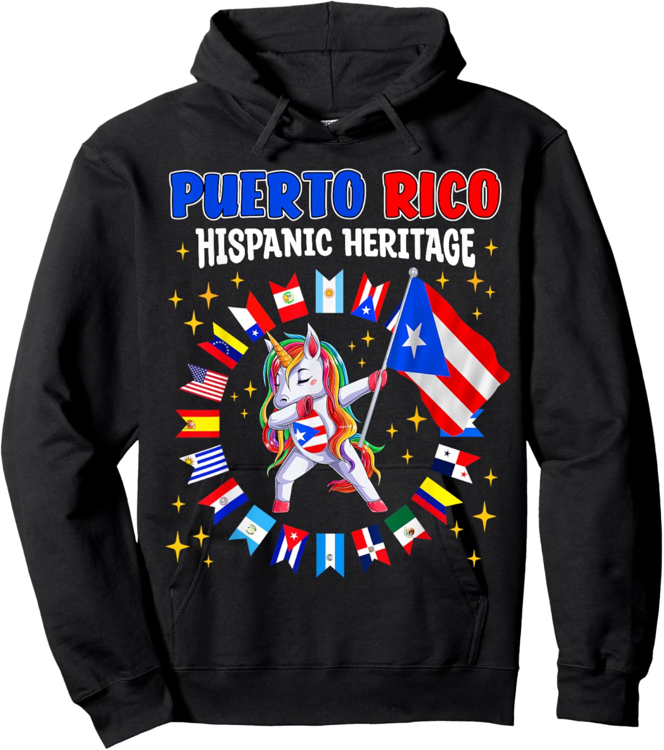 Hispanic Heritage Month Puerto Rico kids boys girls toddler Hoodie - Hoodie | Black