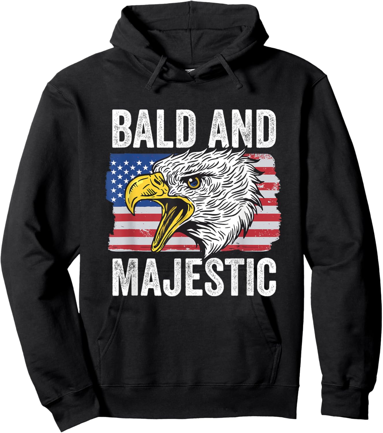 Bald and Majestic 4th of July Independence Day Bald Eagle Hoodie - Hoodie | Black
