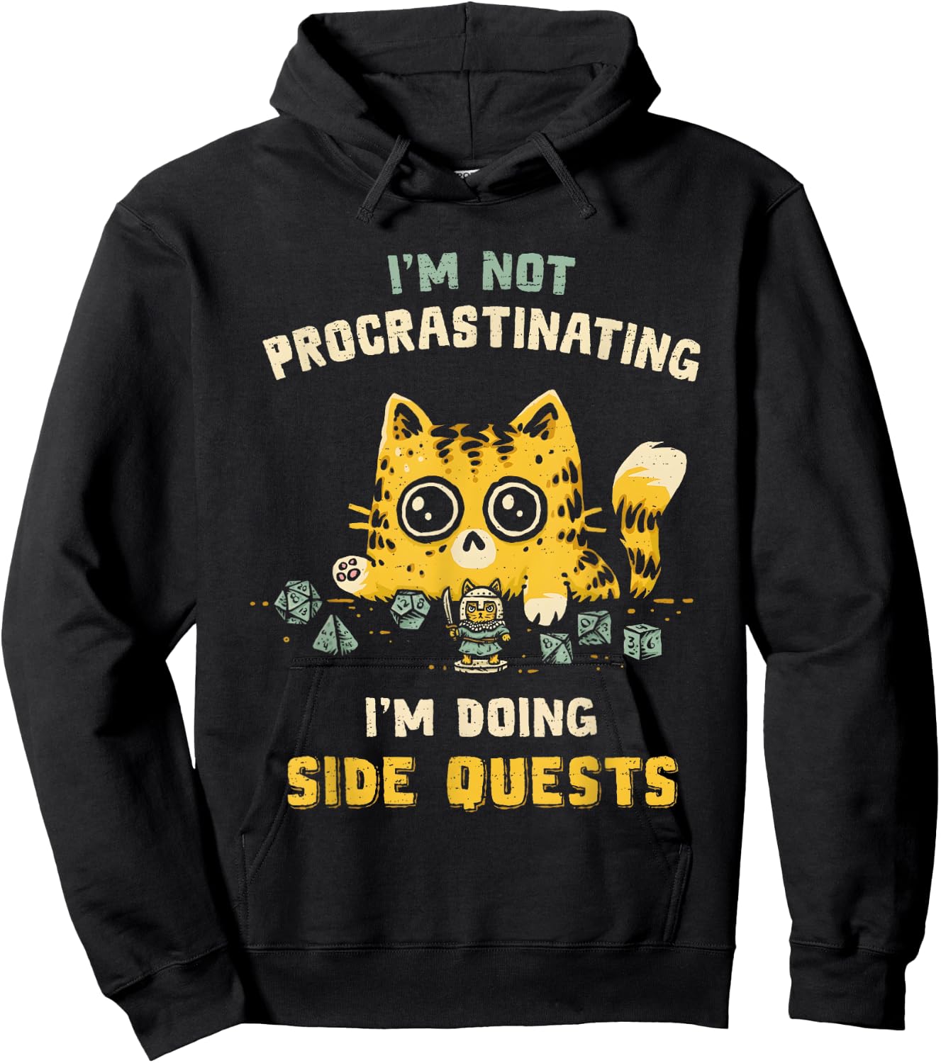 I’m Not Procrastinating I’m Doing Side Quests Cat Women Hoodie - Hoodie | Black