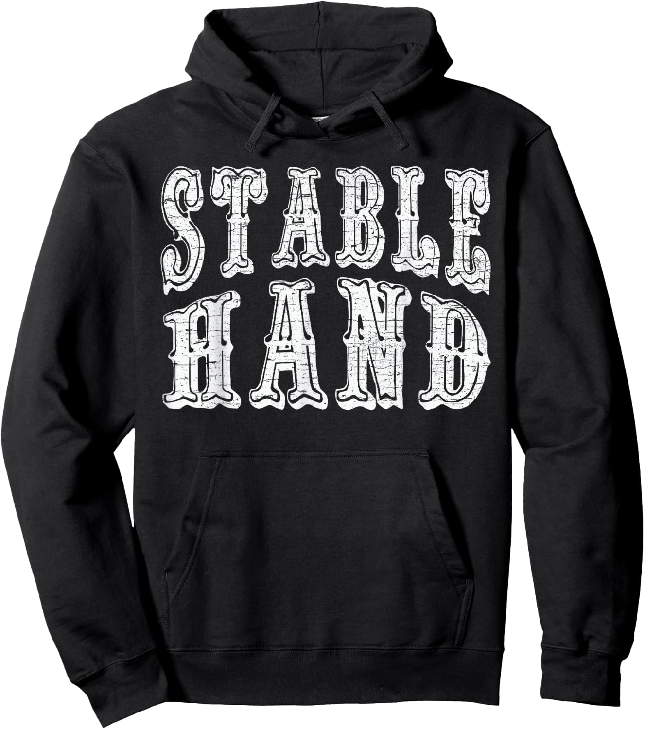 Stable Hand Vintage Western Style Country Farm Worker Hoodie - Hoodie | Black