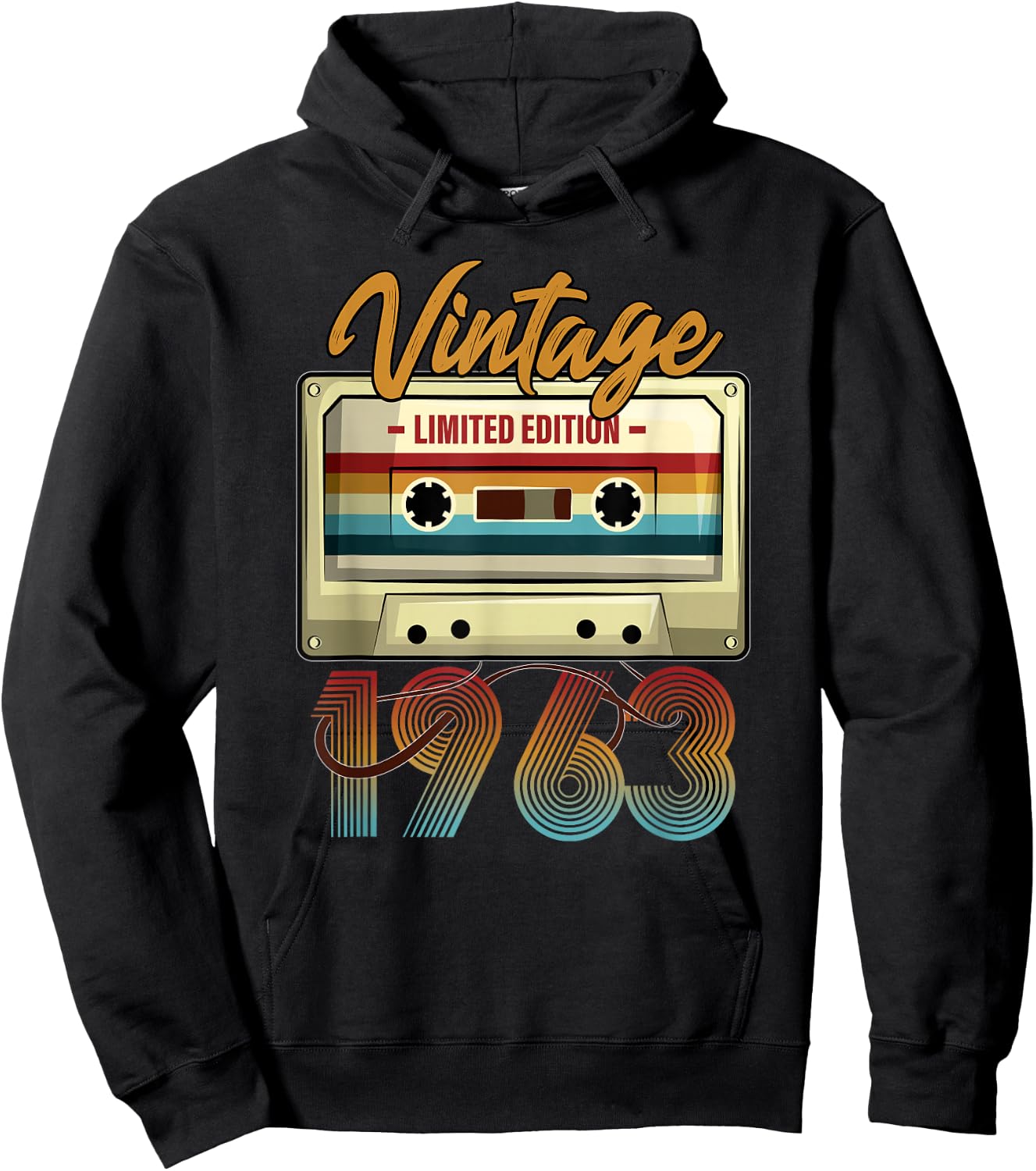 Vintage 1963 62nd birthday cassette tape women B-day Hoodie - Hoodie | Black