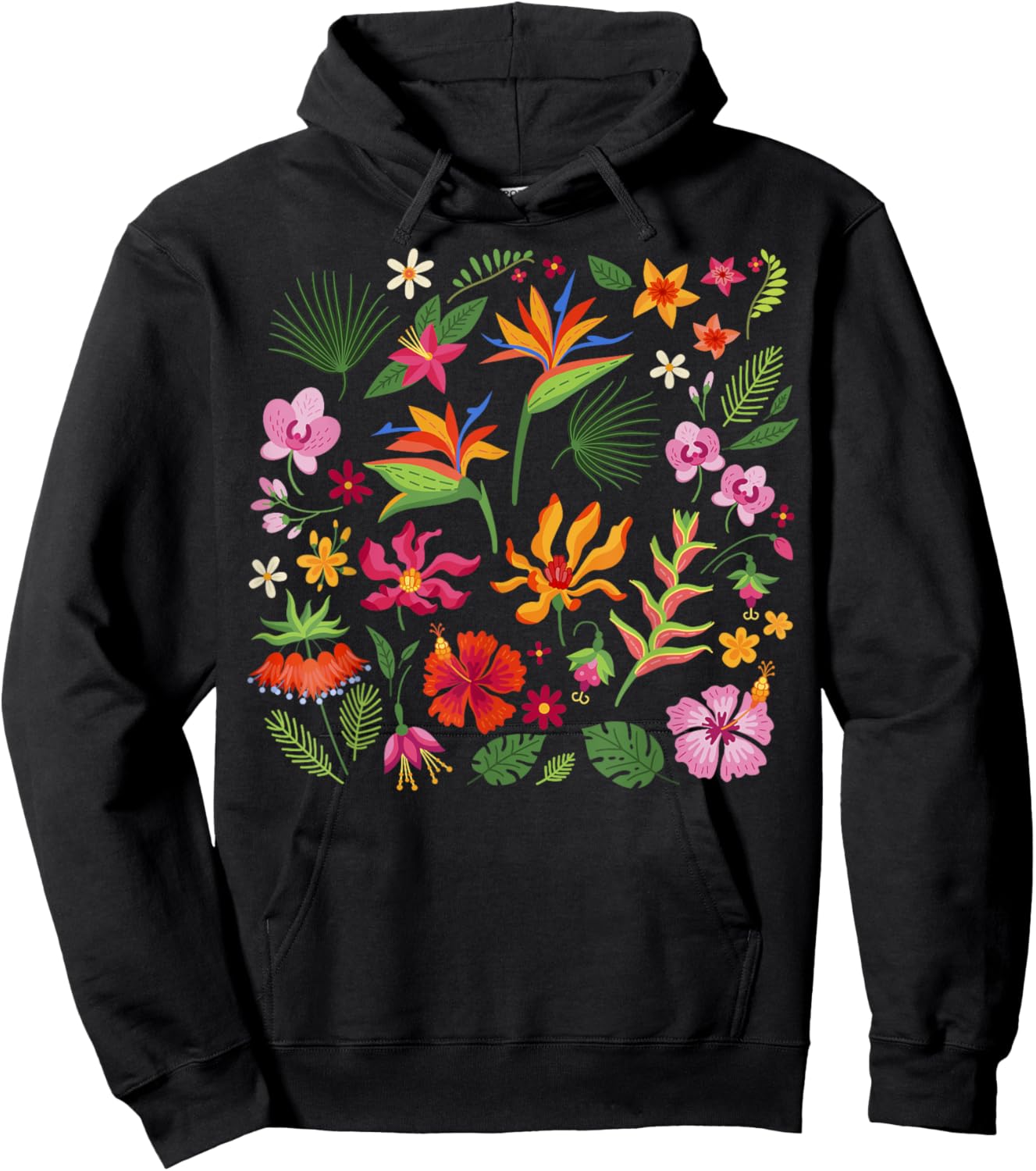 Hawaii Tropical Island Hawaiian Flowers Aloha State Hoodie - Hoodie | Black