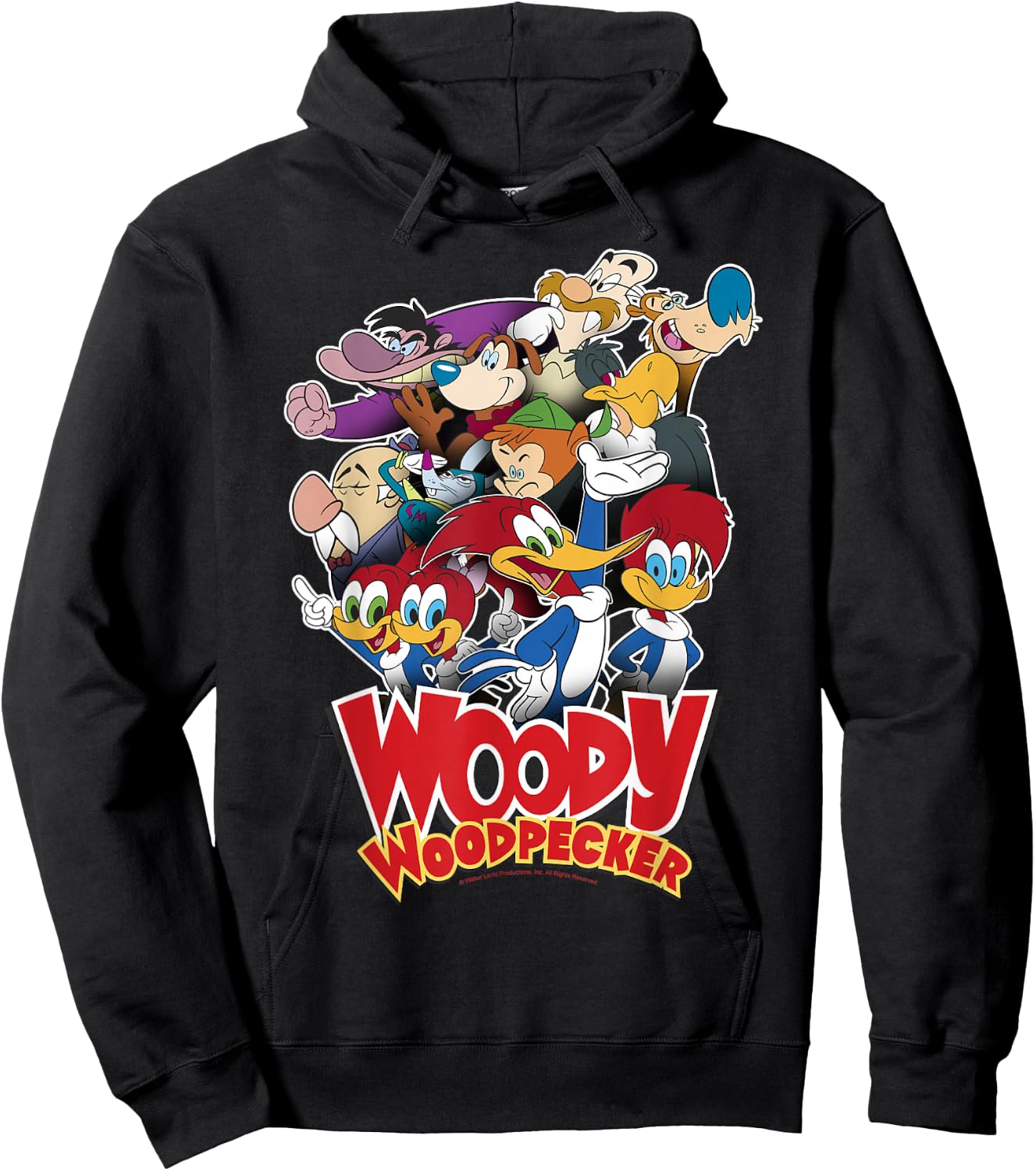 Woody Woodpecker Group Shot Vintage Poster Hoodie - Hoodie | Black