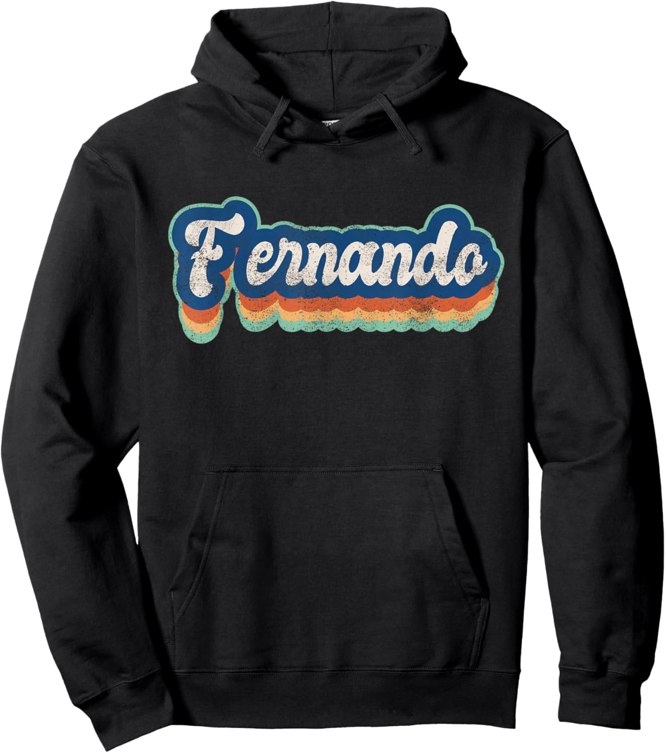 Fernando First Name Boy Vintage Style 70s 80s Personalized Hoodie - Hoodie | Black