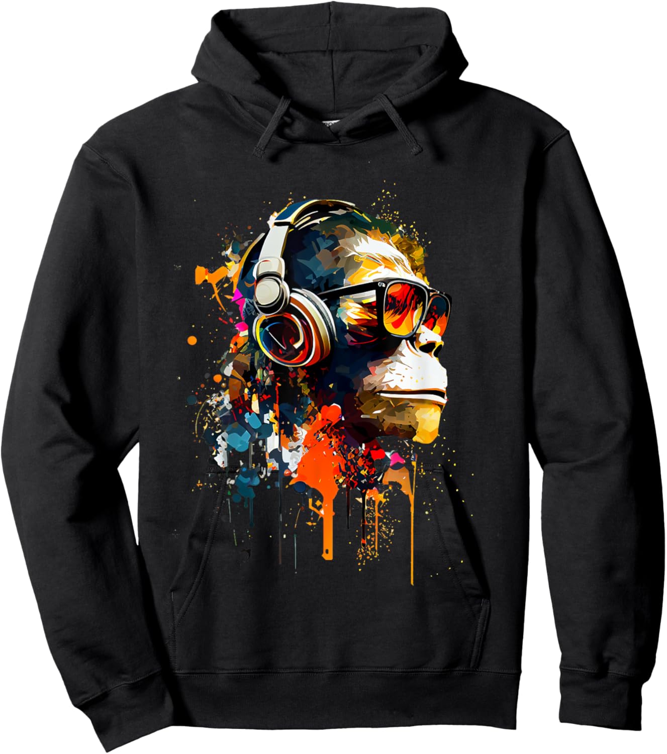 Monkey Safari - Black, Small, , Short Sleeve, Graphic, Modern, Casual, Music Theme Hoodie - Hoodie | Black