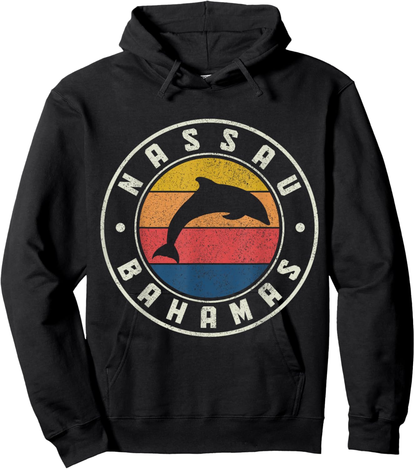 Nassau Bahamas Dolphin Souvenir Vintage Hoodie - Hoodie | Black
