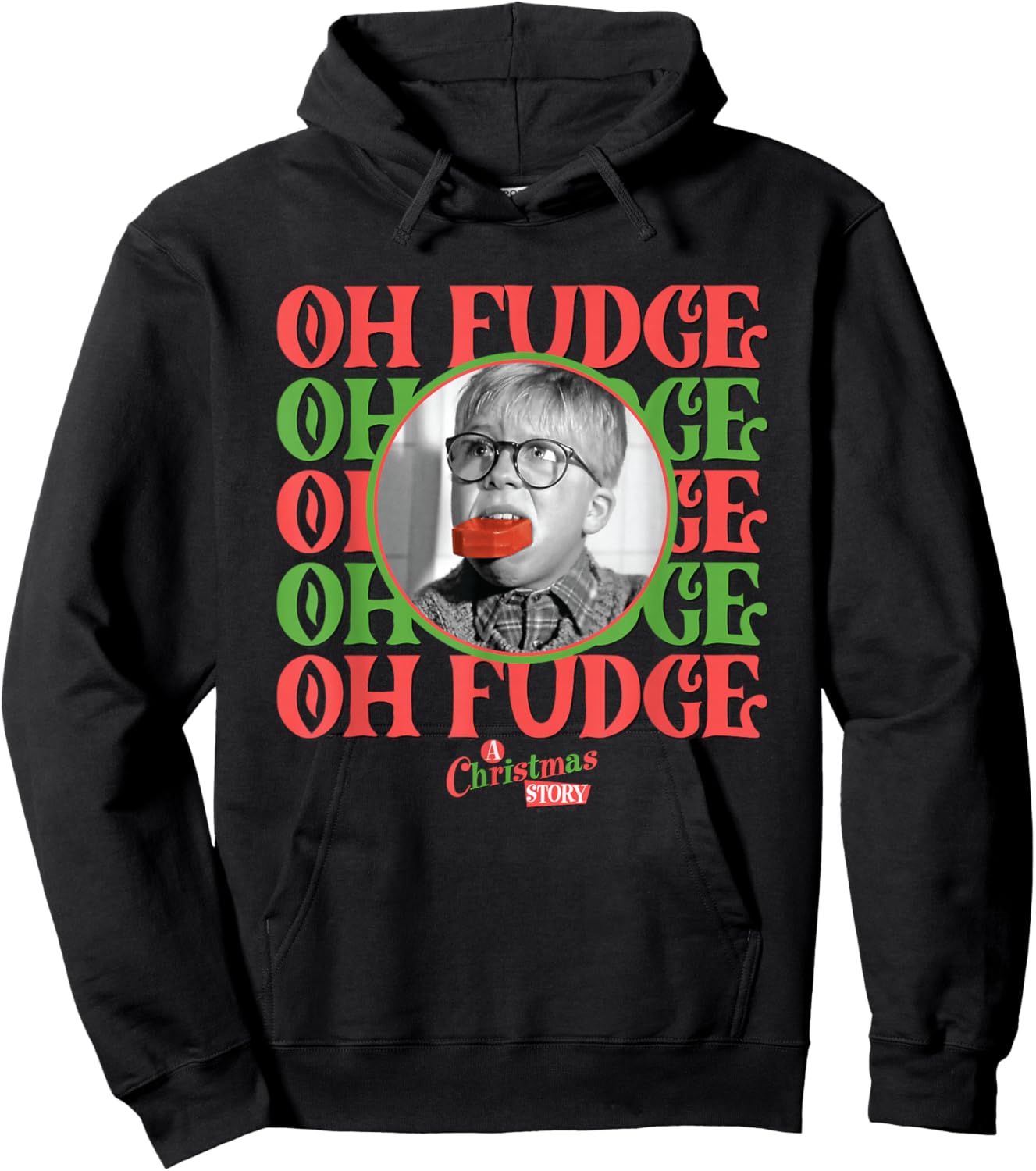 A Christmas Story - Oh Fudge Stacked Hoodie - Hoodie | Black