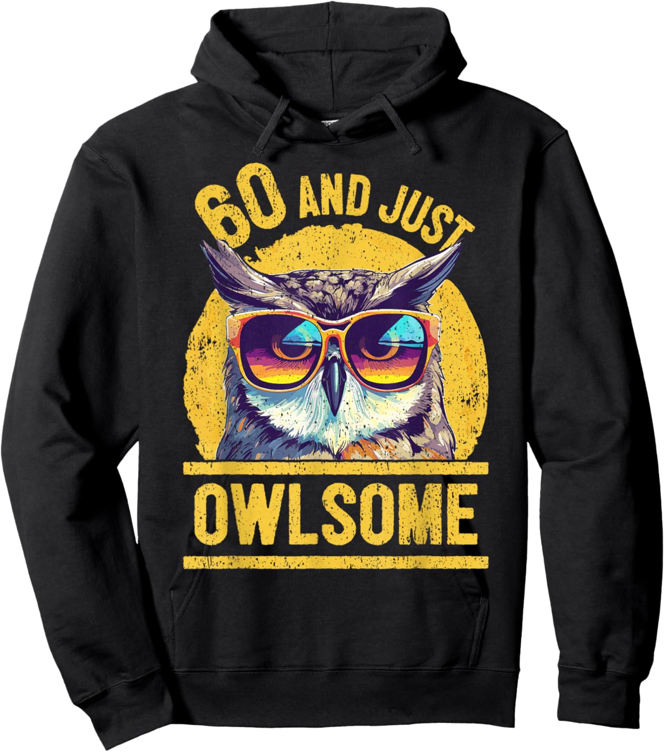 60th Birthday Owl Lover Age 60 Years Hoodie - Hoodie | Black