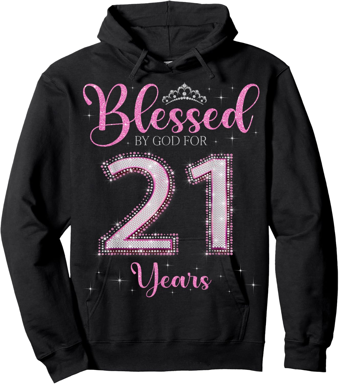 Blessed By God For 21 Years Old 21st Birthday 21st Bday Hoodie - Hoodie | Black
