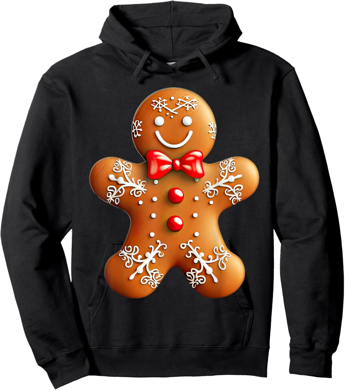 Gingerbread Man Christmas Cookie Baking Holiday Men Women Hoodie - Hoodie | Black