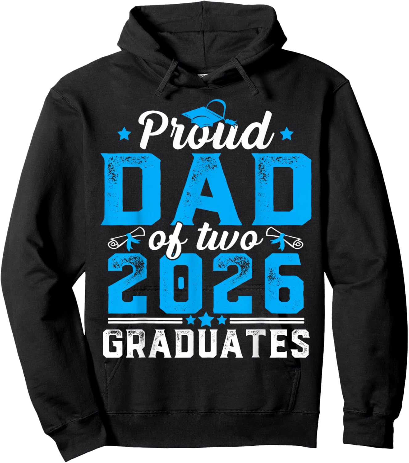 Proud Dad of Two Class of 2026 Graduates Twins Graduation Hoodie - Hoodie | Black