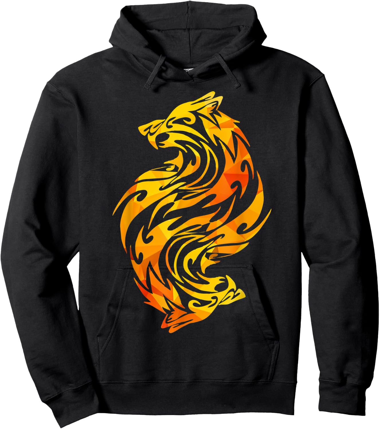 Wolf, Animal, Flames, Moon, Howl, Wolves, Hunt, Graphic,Gift Hoodie - Hoodie | Black