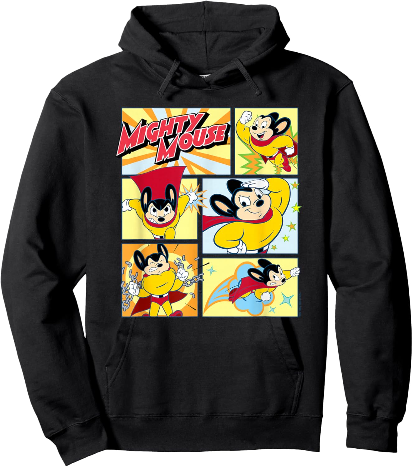 Mighty Mouse - Mighty Mouse Grid Hoodie - Hoodie | Black