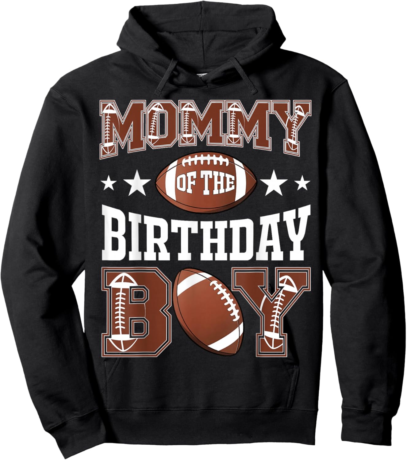 Mommy Of The Birthday Boy Football Game Day Hoodie - Hoodie | Black