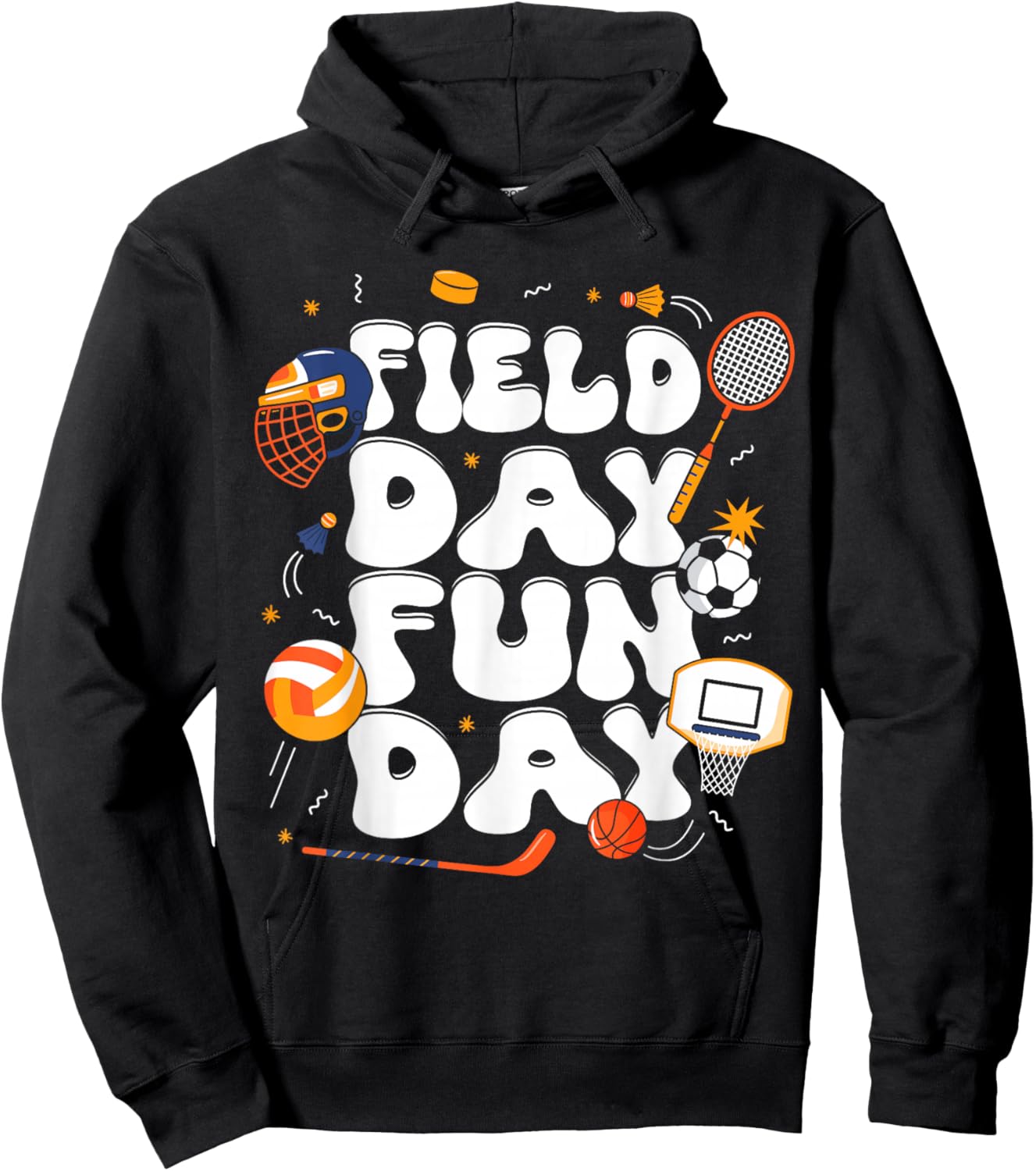 Groovy Field Day Sport Teacher Hoodie - Hoodie | Black