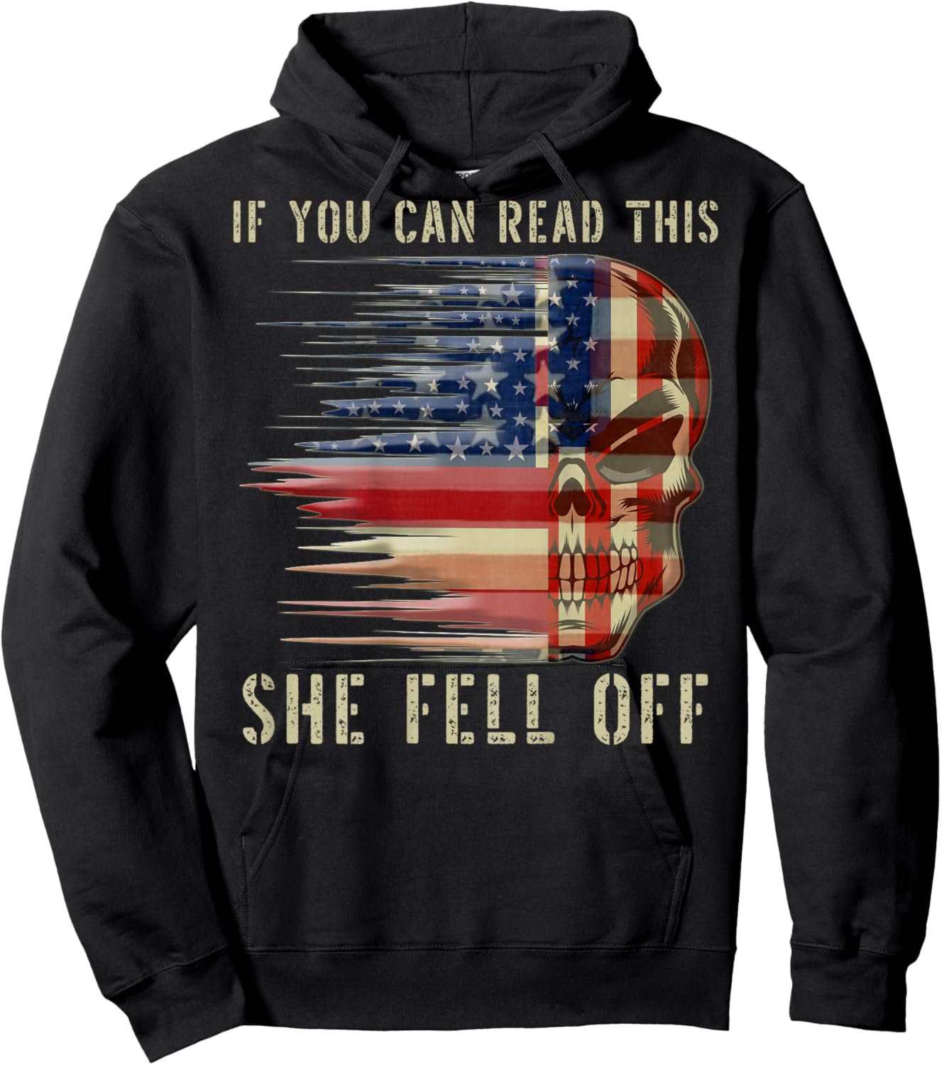 Funny If You Can Read This She Fell Off Biker Motorcycle Hoodie - Hoodie | Black