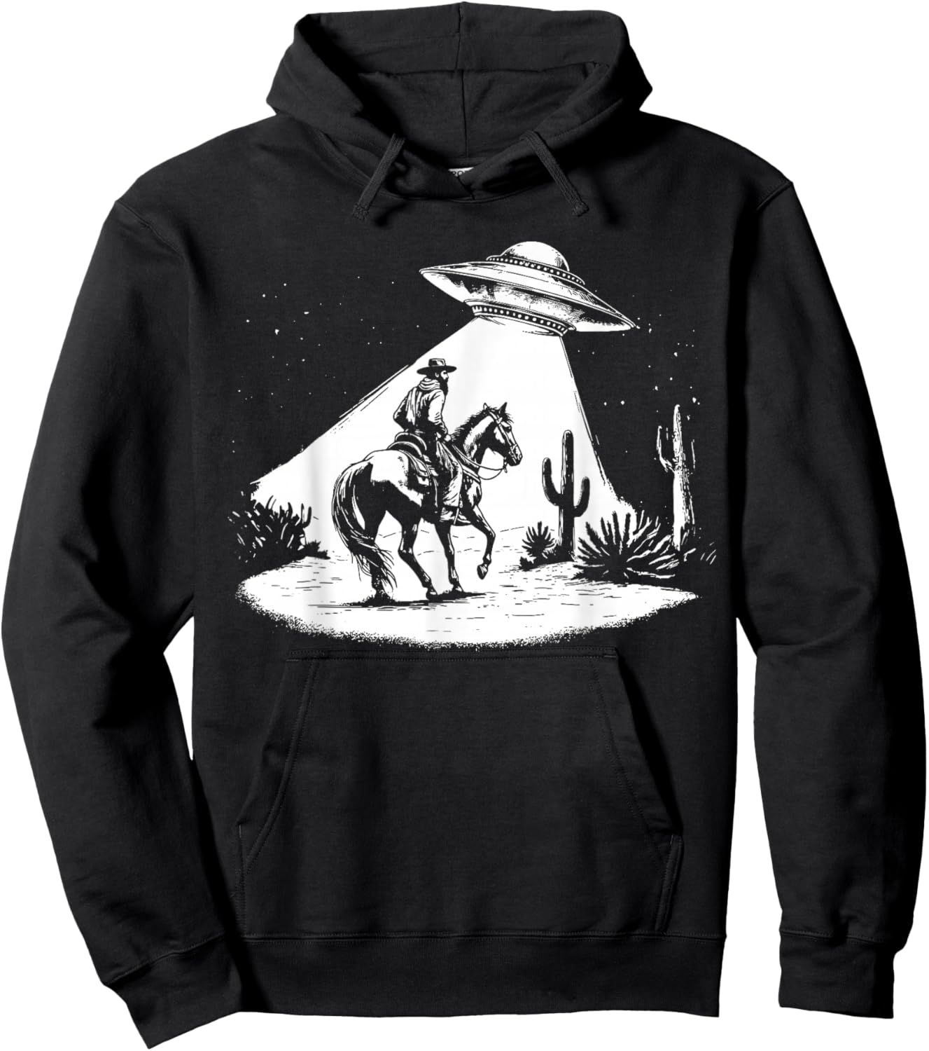 UFO Howdy Alien Cowboy Halloween Costume Ufo Western Hoodie - Hoodie | Black