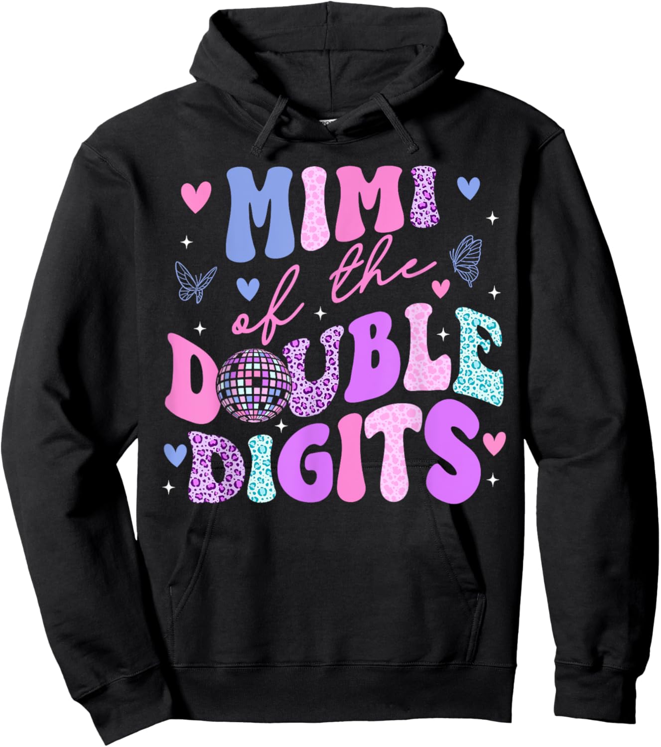 Mimi Of The Double Digits Daughter Groovy Mama Retro Theme Hoodie - Hoodie | Black
