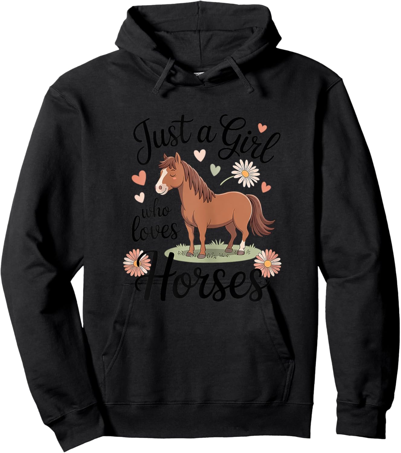 Horse Riding for Girls Women - Just a Girl Who Loves Horses Hoodie - Hoodie | Black