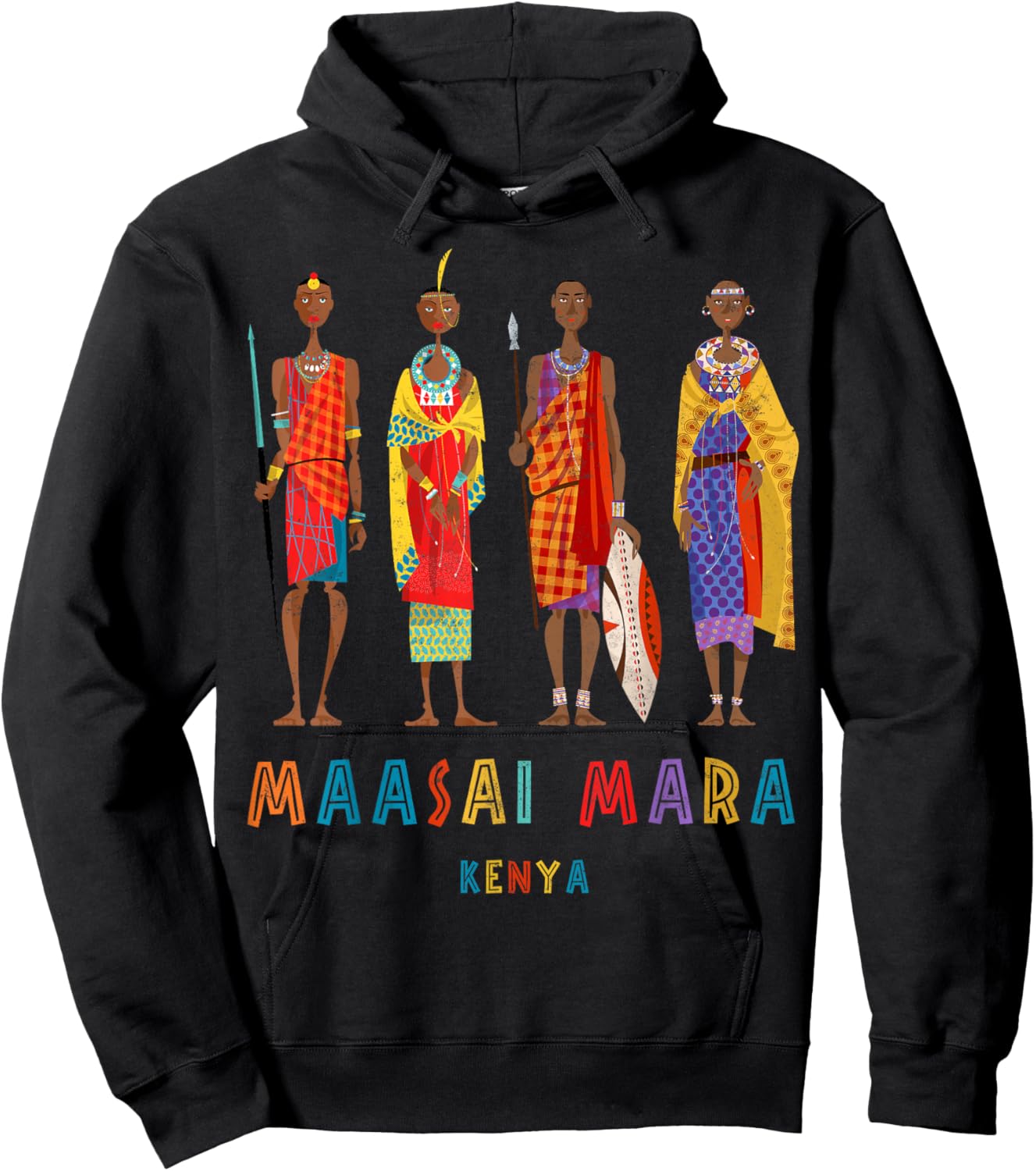 Travel Africa Kenya Map Nairobi Safari Maasai Mara Vacation Hoodie - Hoodie | Black