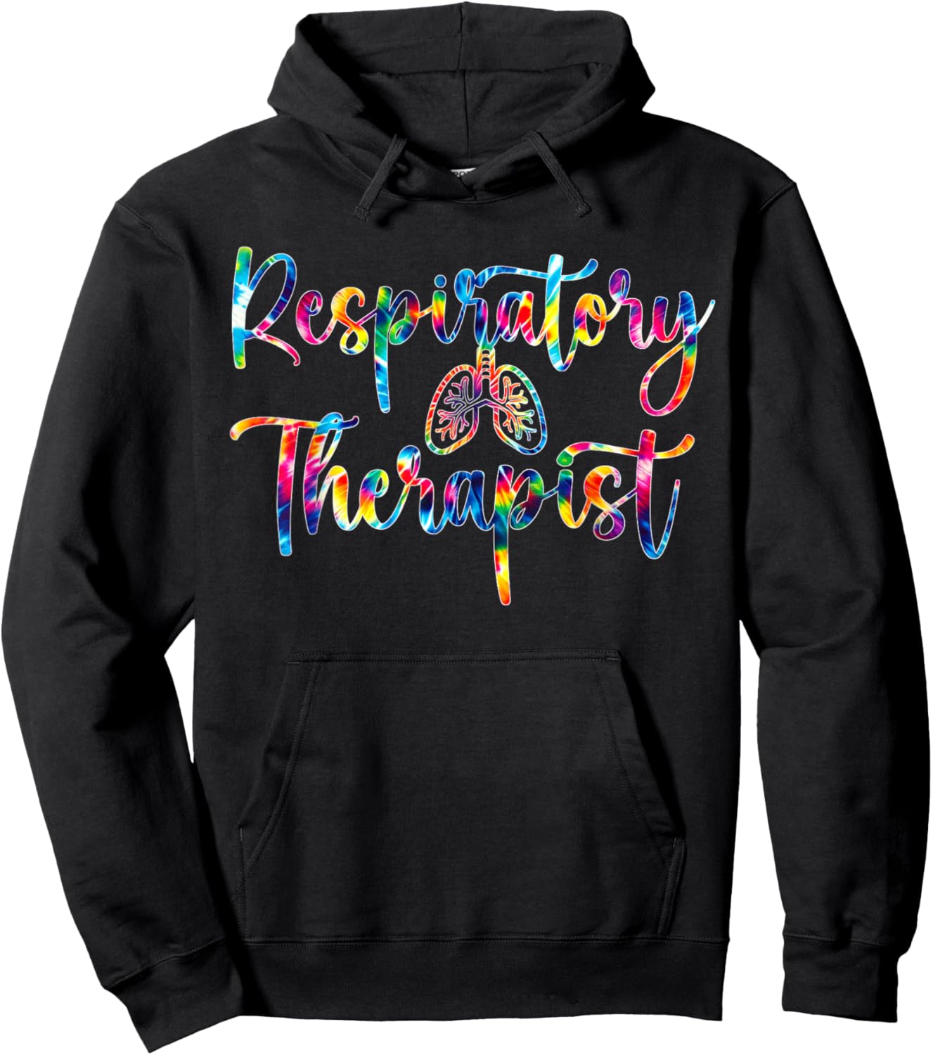 Respiratory Therapist Colorful Tie Dye Lungs RT Medical Hoodie - Hoodie | Black