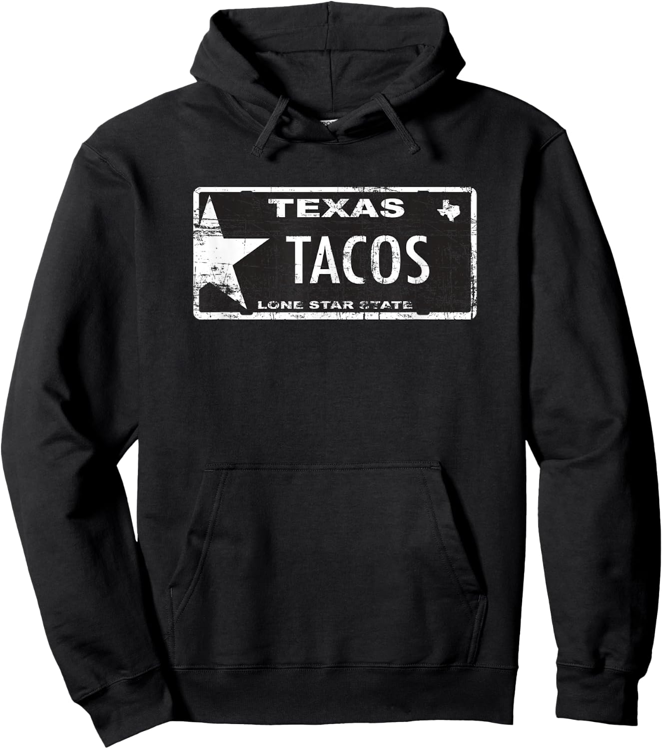 Texas tacos license plate Hoodie - Hoodie | Black