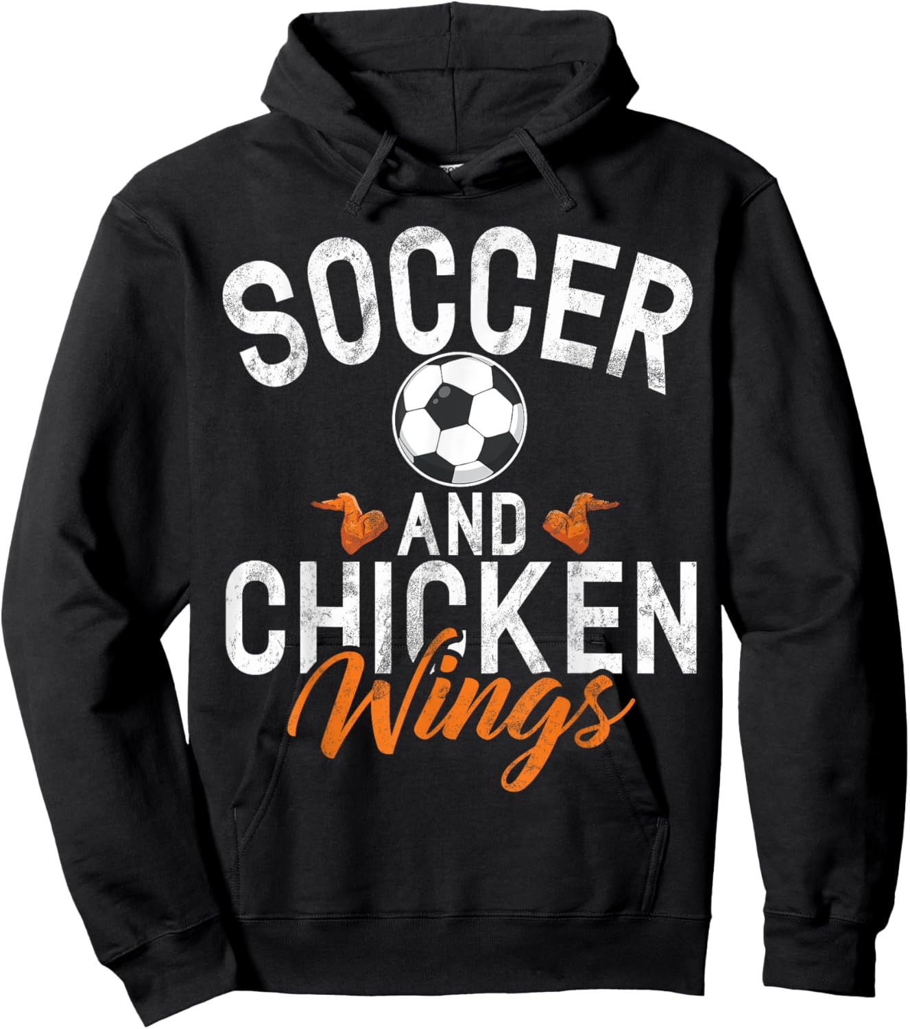 Soccer and Chicken Wings Hoodie - Hoodie | Black