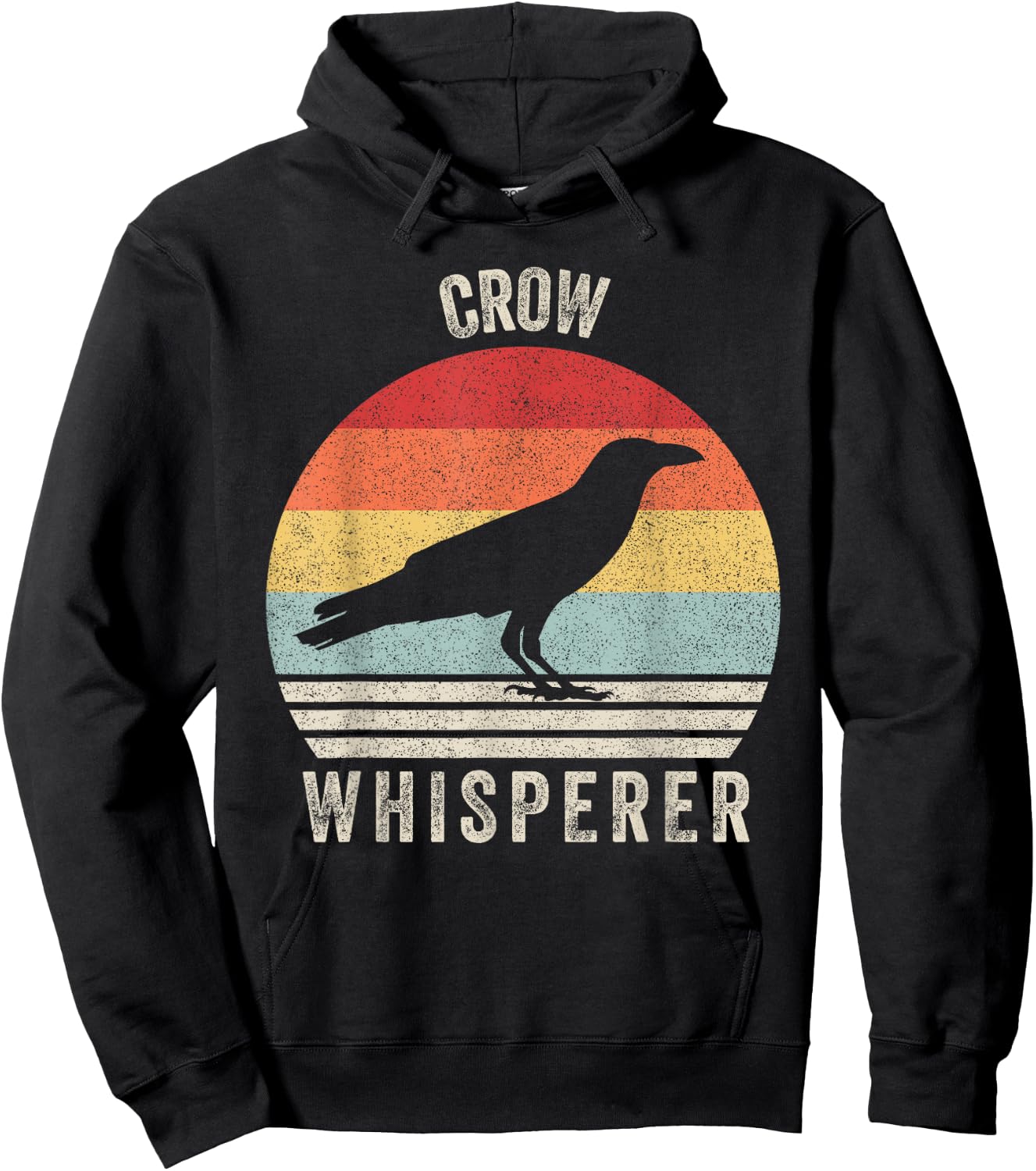 Retro Crow Whisperer Shirt Funny Birds Lover Crow Vintage Hoodie - Hoodie | Black