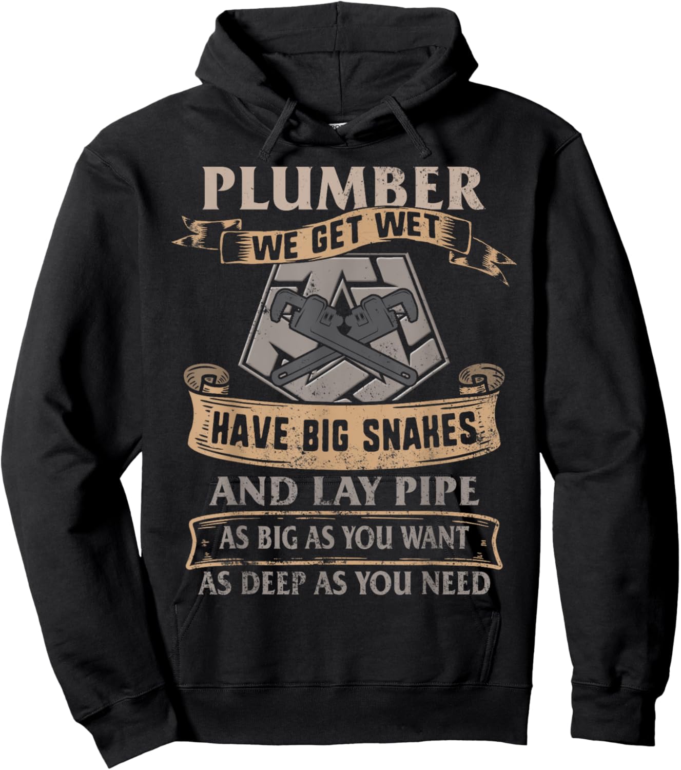 Plumber Pipefitters Steamfitters Get Wet Big Snakes Plumbing Hoodie - Hoodie | Black