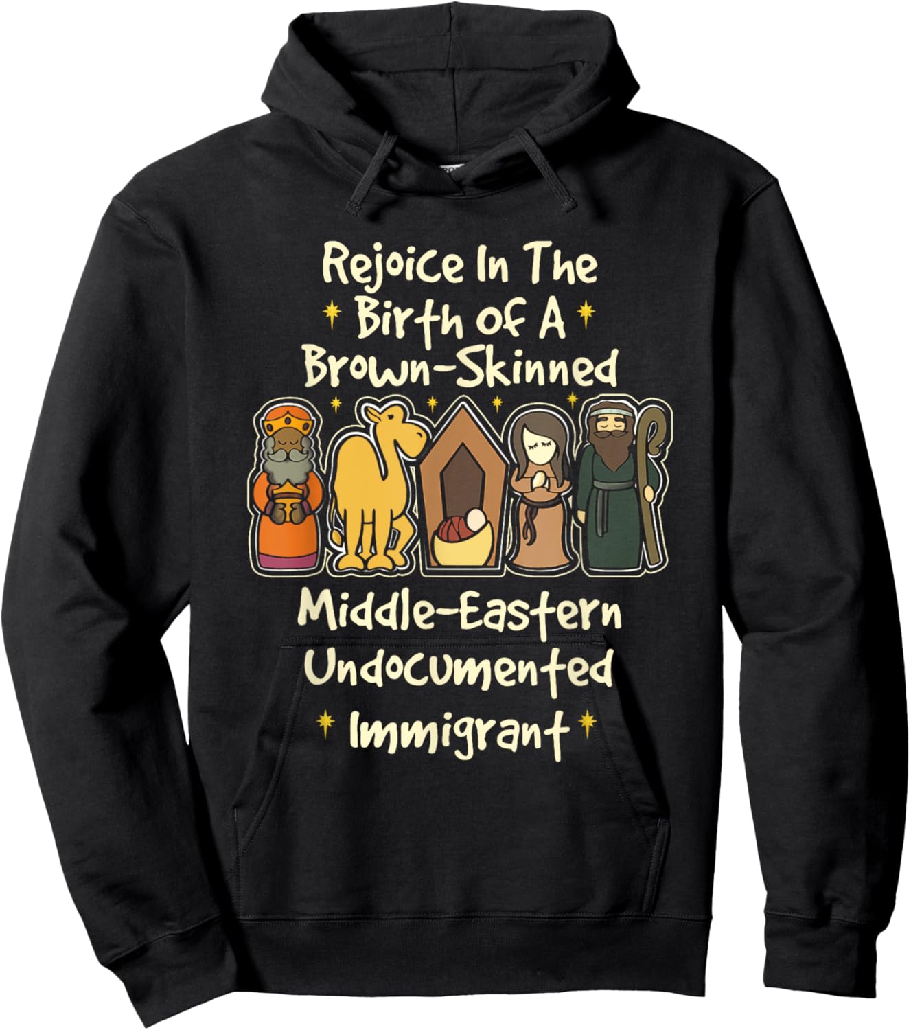 Rejoice In The Birth Of A Brown Skinned Middle Eastern Faith Hoodie - Hoodie | Black