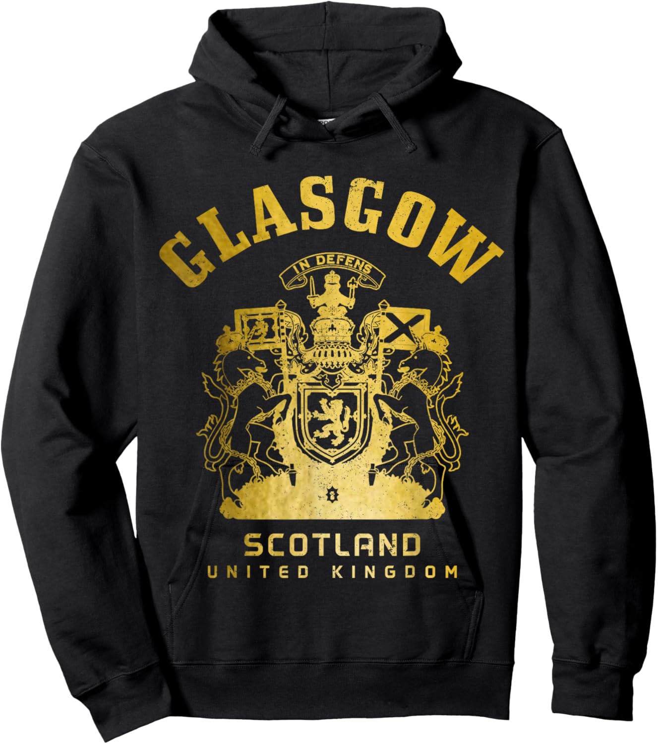 Glasgow Scotland UK Vintage Scottish Hoodie - Hoodie | Black