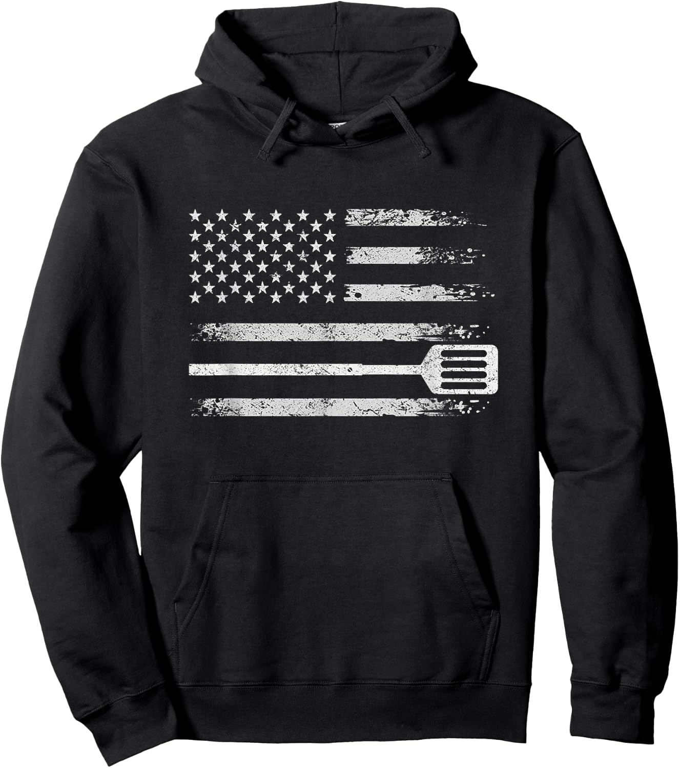 School Cafeteria Amrican Flag - Lunch Lady Hoodie - Hoodie | Black