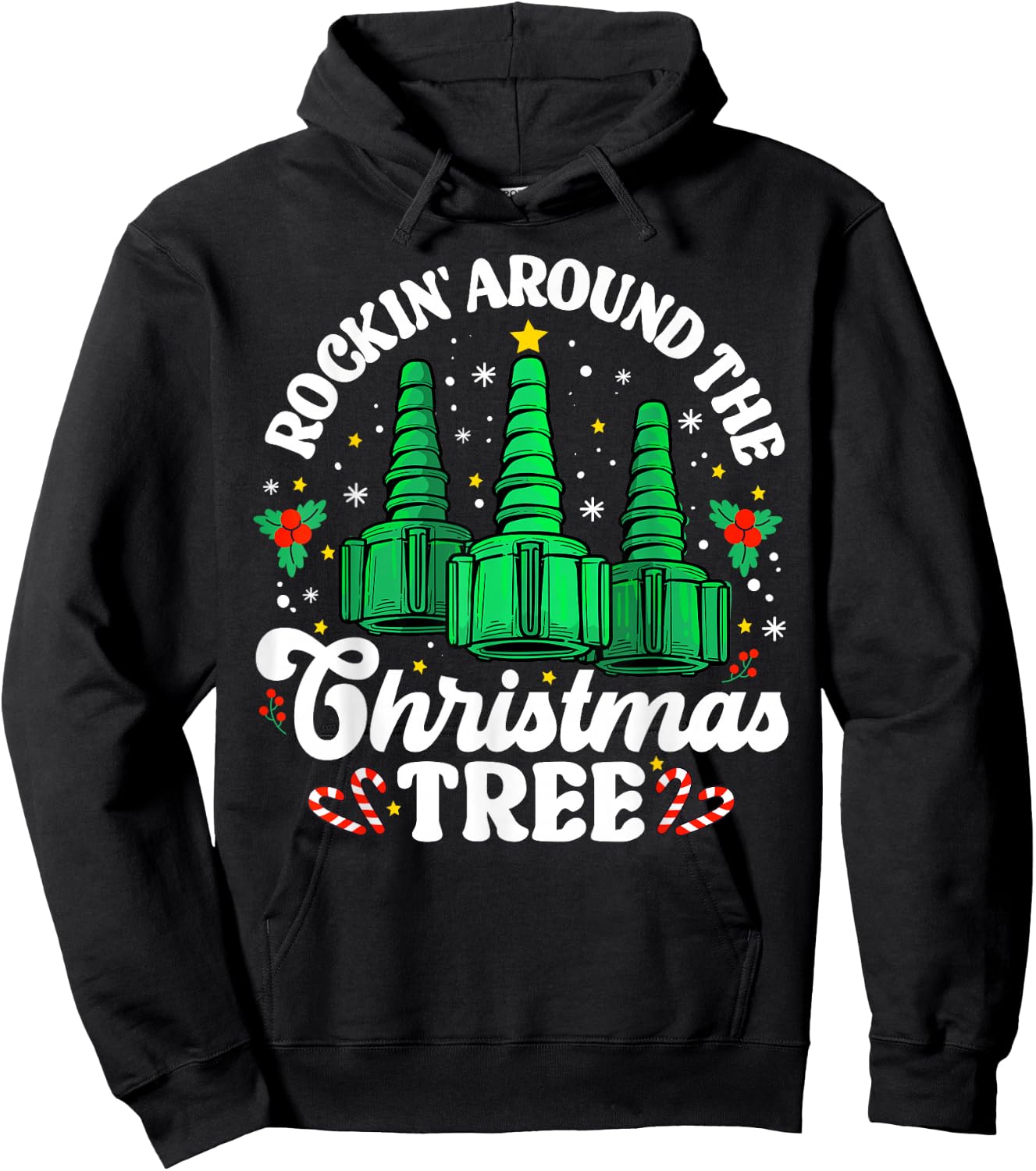 Rockin' Around The Christmas Tree Respiratory Therapist Lung Hoodie - Hoodie | Black