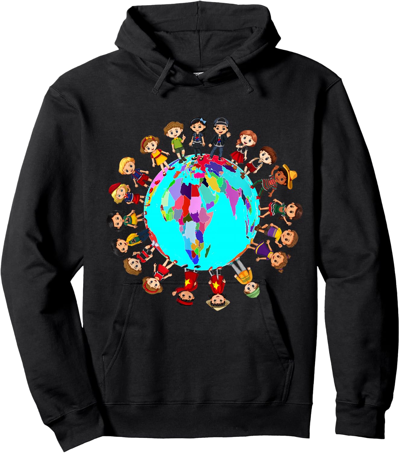 Kids around the world Happy Children Cultural diversity Hoodie - Hoodie | Black