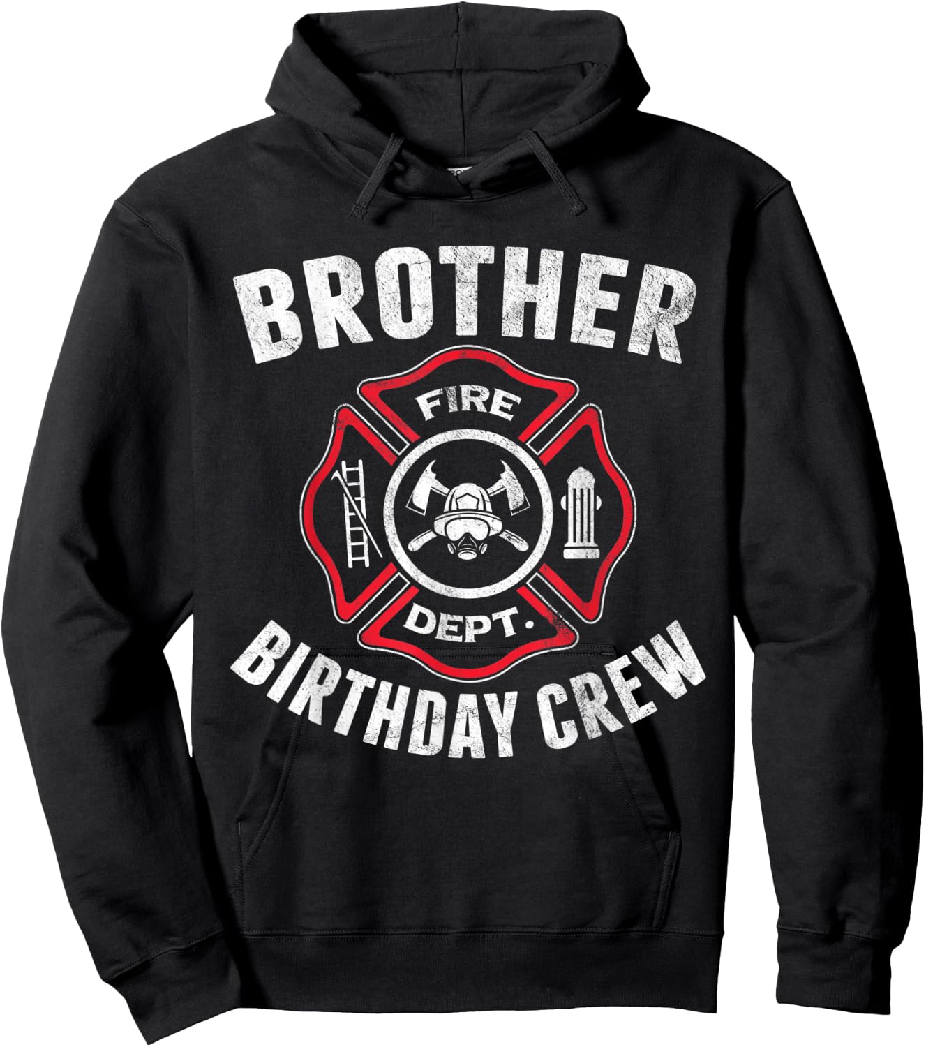 Brother Birthday Crew Fireman Firefighter Costume Party Gift Hoodie - Hoodie | Black