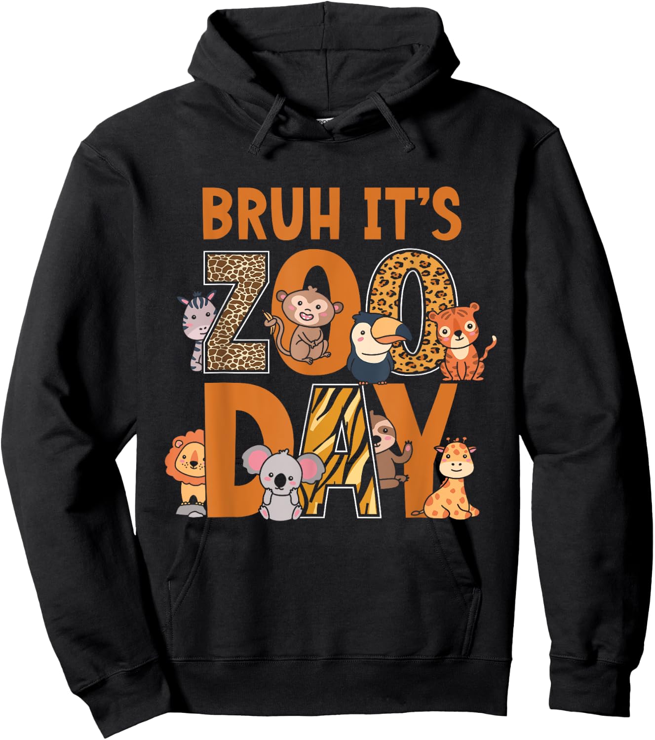 Funny Zoo Day Kids Bruh Its Zoo Day Hoodie - Hoodie | Black