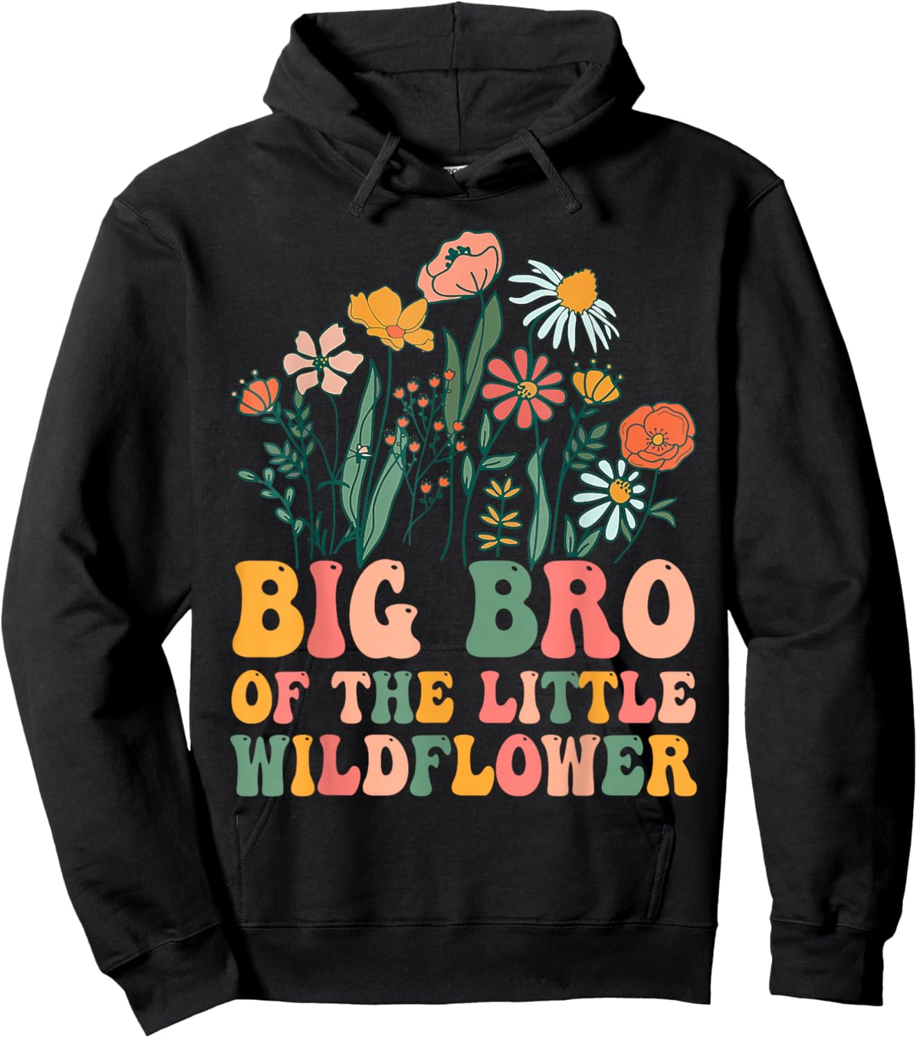 Big Brother Of The Little Wildflower Birthday Party Baby Hoodie - Hoodie | Black