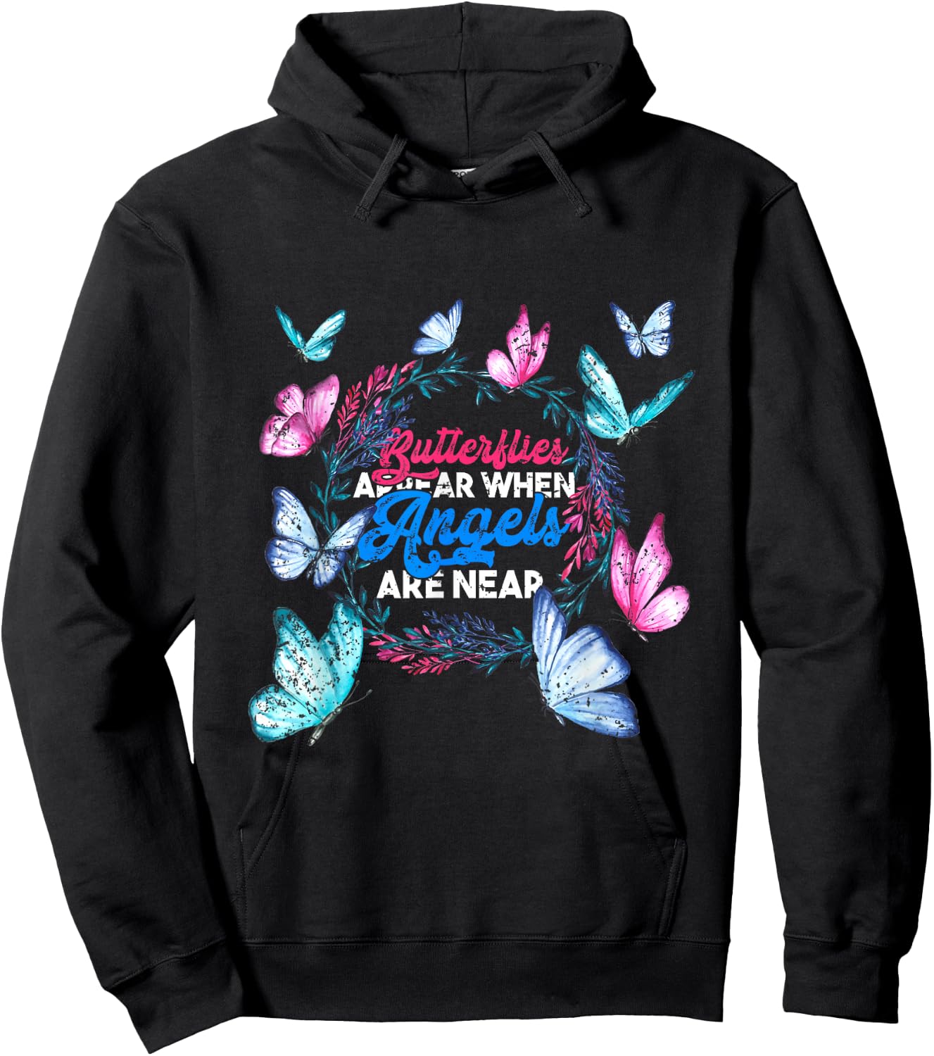 Pretty Butterfly Design Women's Butterfly - Black, Small Hoodie - Hoodie | Black