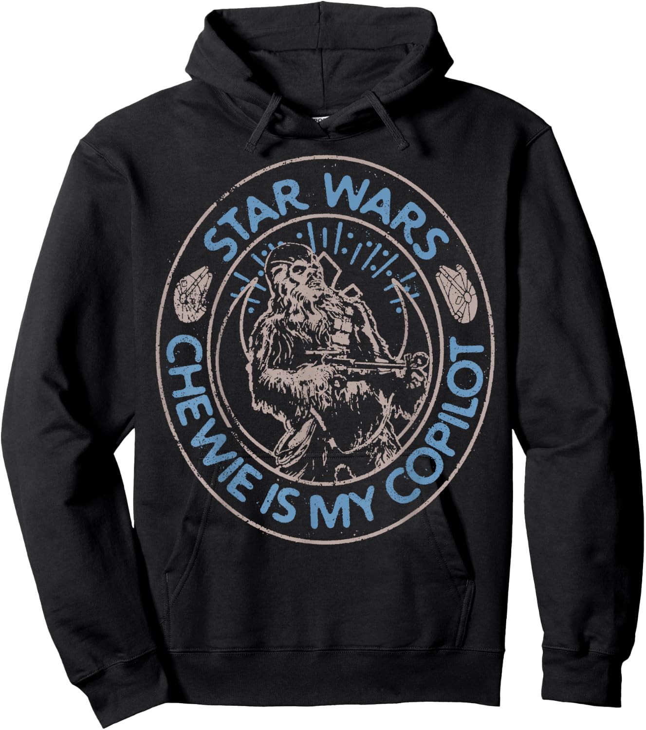 Star Wars The Rise Of Skywalker Chewie Is My Copilot Outline Hoodie - Hoodie | Black