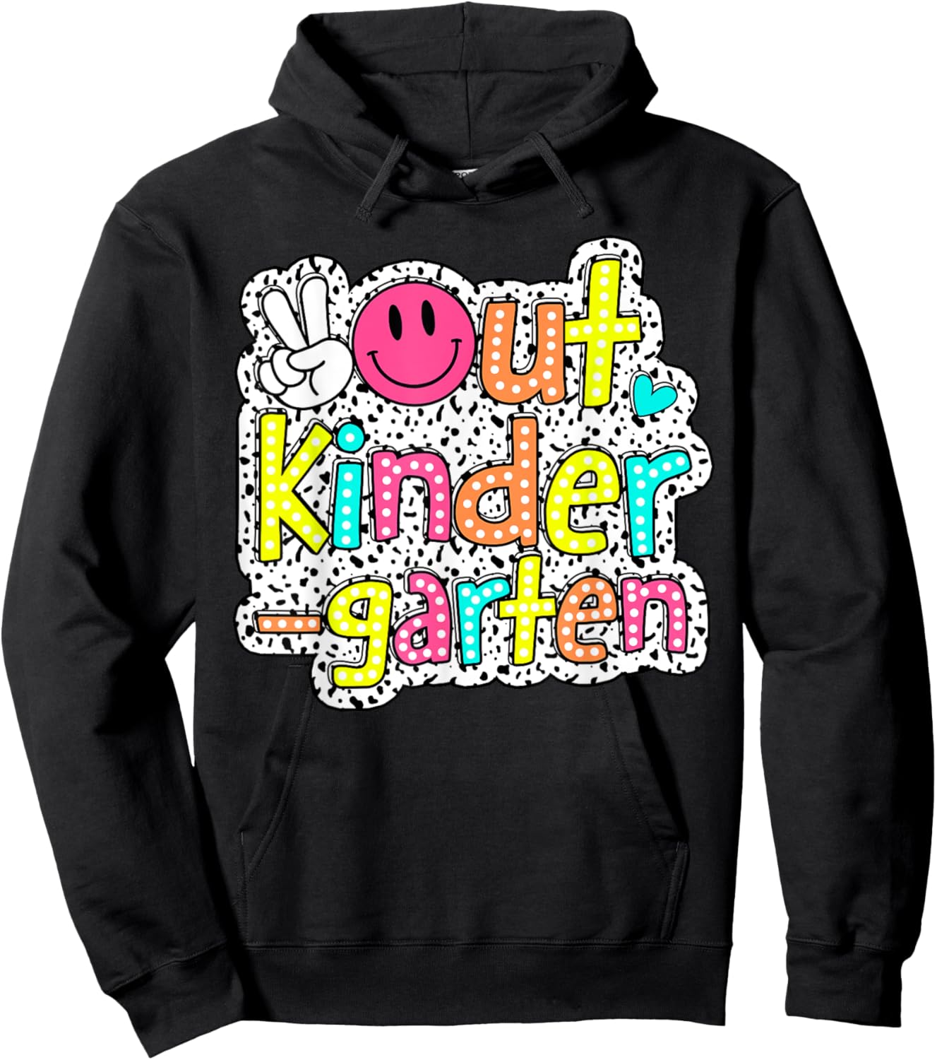 Peace Out Kindergarten Graduation Class Of 2024 Kid Boy Girl Hoodie - Hoodie | Black