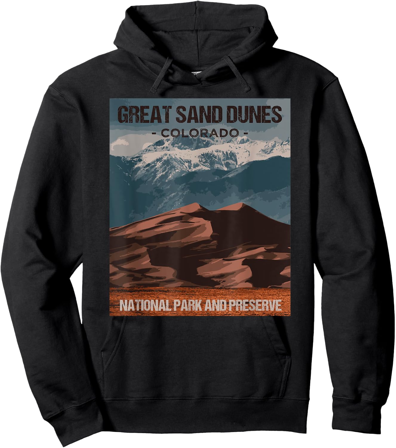 Great Sand Dunes National Park Colorado Poster Design Hoodie - Hoodie | Black