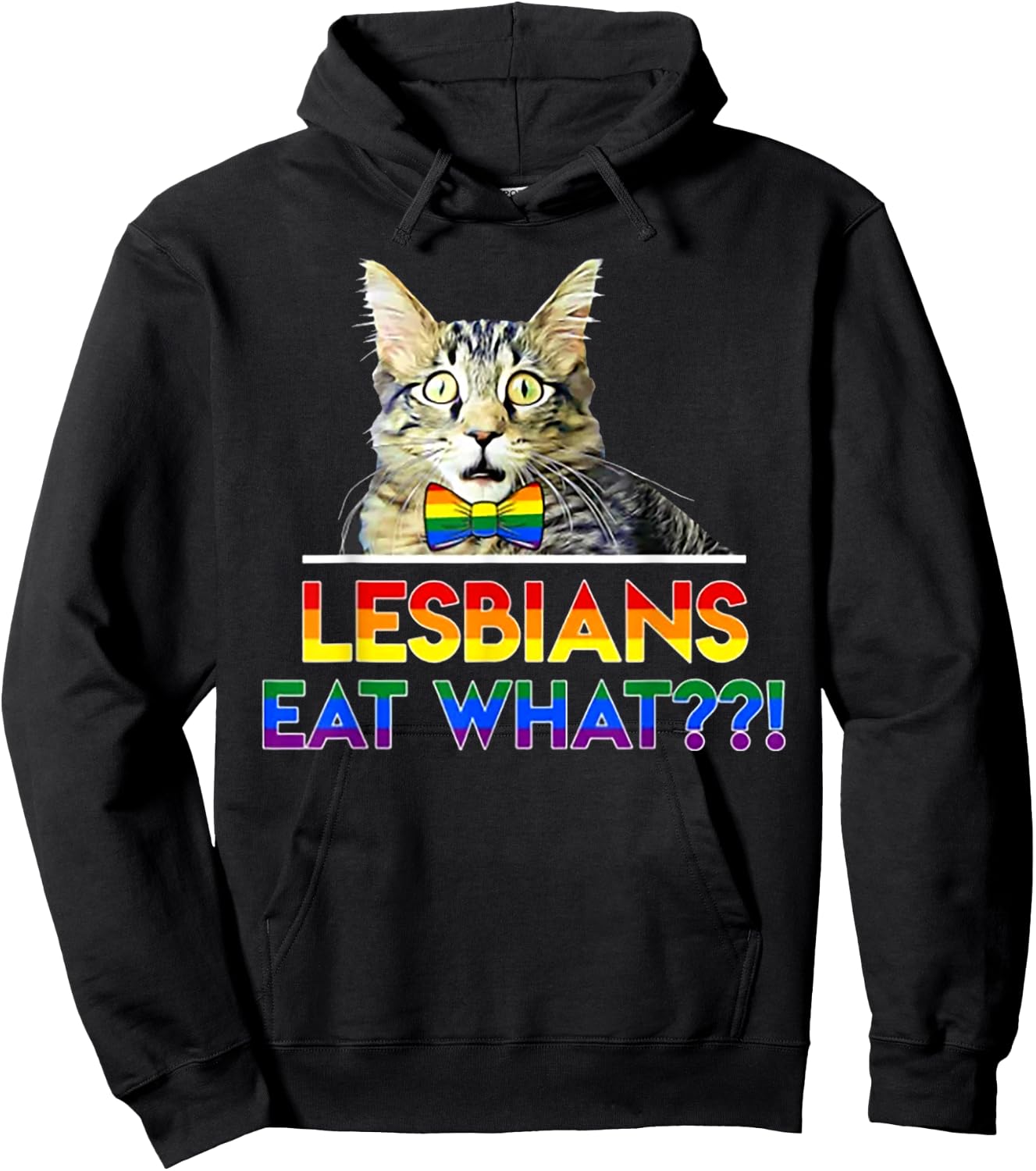 Lesbians Eat What Cat Women Hoodie - Hoodie | Black
