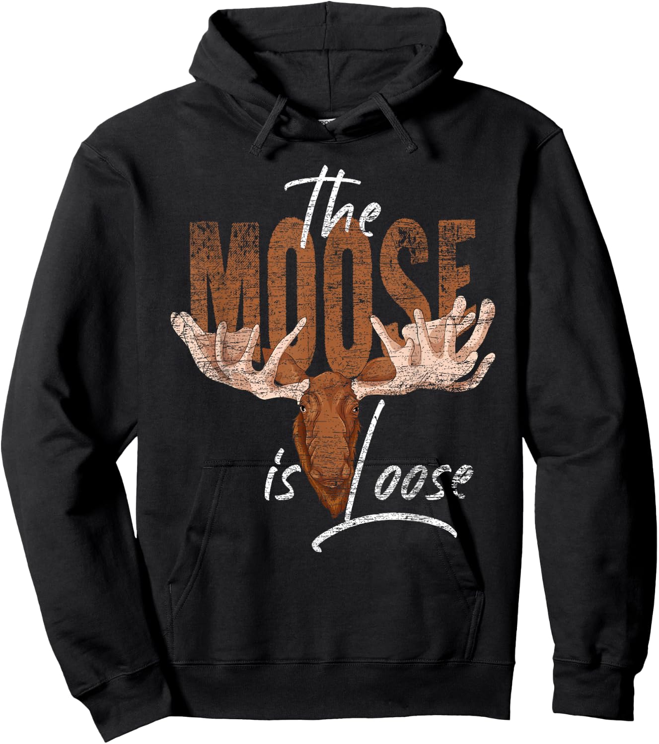 Forest Animal Lovers Scandinavia Wild Animal Funny Moose Hoodie - Hoodie | Black